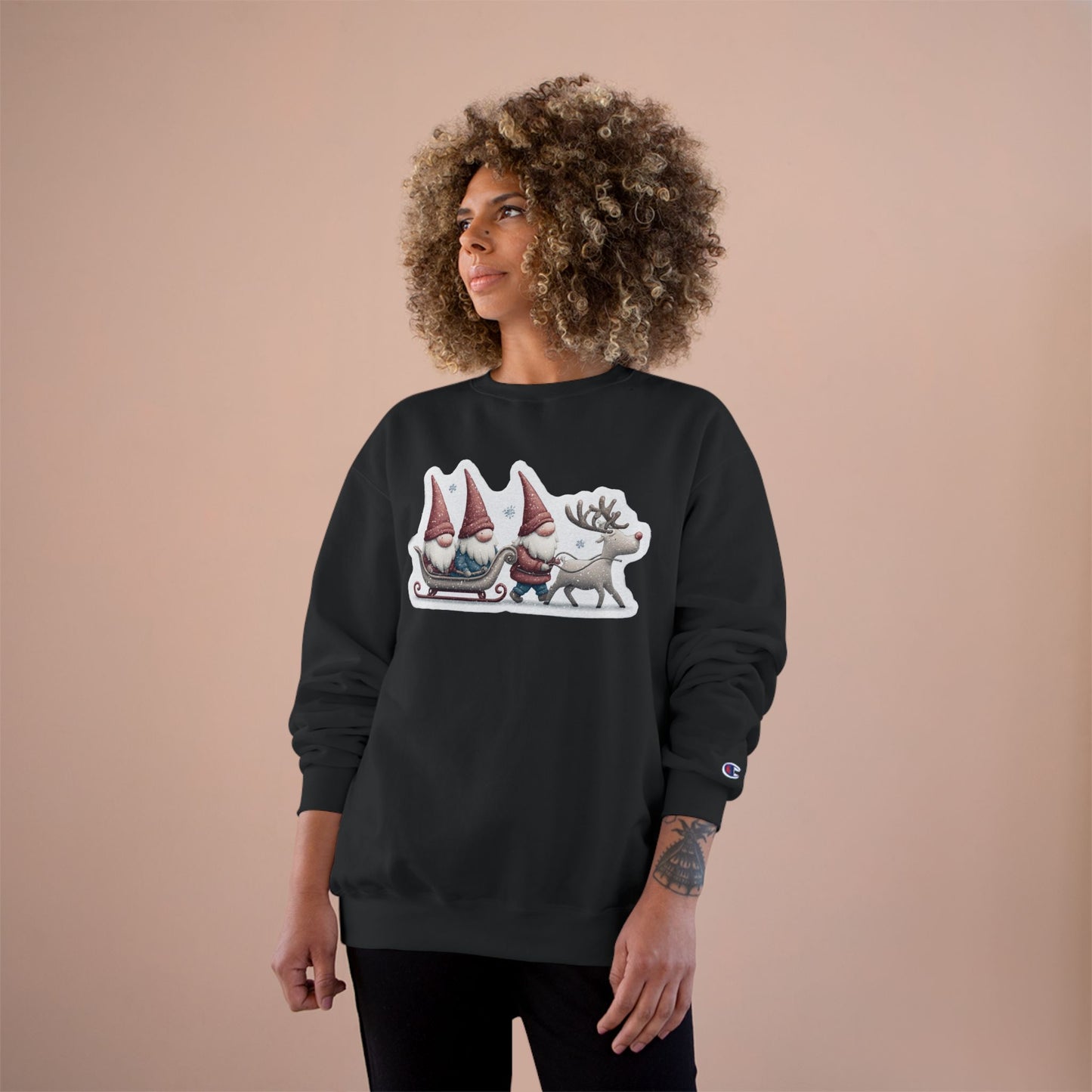 Holiday Gnome Sweatshirt, Cozy Christmas Apparel, Gift for Her, Winter Fashion, Cute Gnome Design