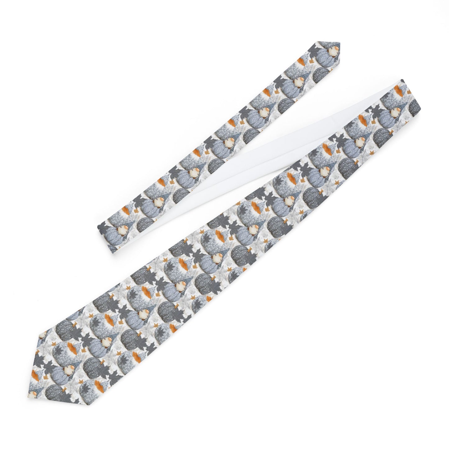 Stylish Fall Gnome Patterned Necktie, Elegant Gift for Him, Business Attire, Wedding Accessory, Unique Men's Fashion
