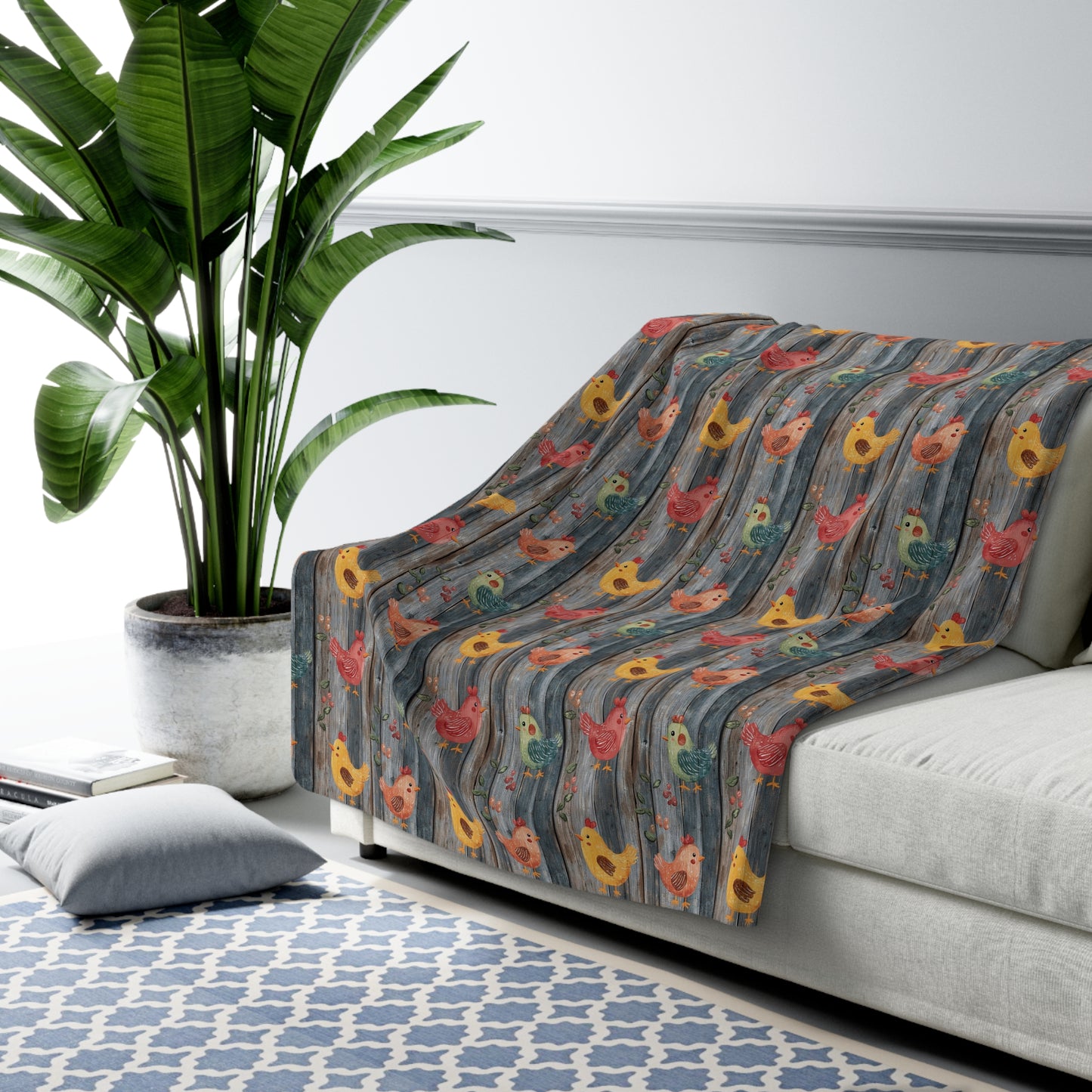 Cozy Sherpa Fleece Blanket with Whimsical Bird Design | Perfect for Home Decor, Gift for Bird Lovers, Cozy Nights, and Seasonal Decor