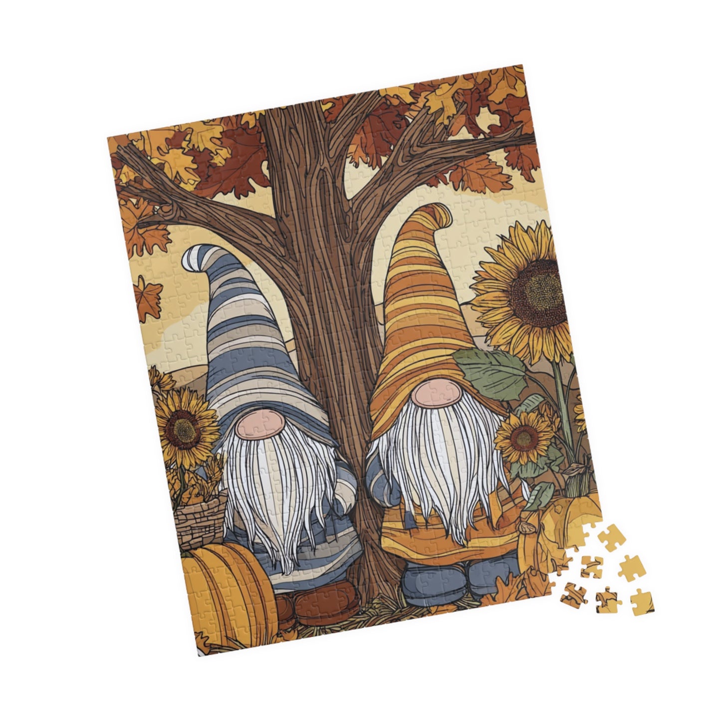 Autumn Gnome Puzzle - Fall-Themed Family Activity, Seasonal Decor, Gift for Puzzle Lovers, Cozy Evening Fun, Harvest Celebration