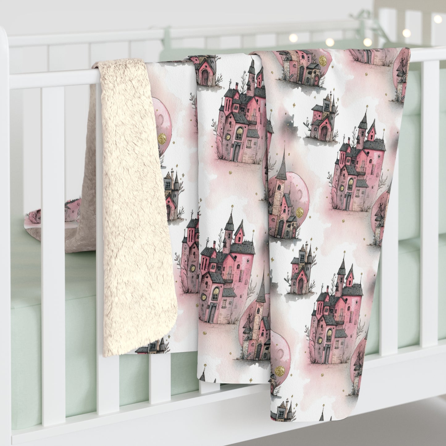 Cozy Castle Design Sherpa Fleece Blanket | Perfect Gift for Little Girl