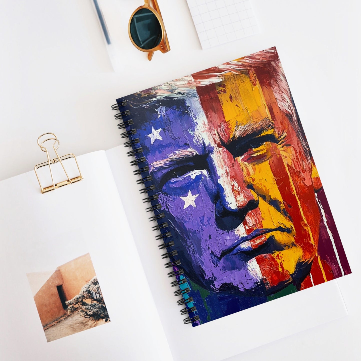 Colorful Political Spiral Notebook - Ruled Line, Journal, Sketchbook, Gift for Fans, Office Supplies, Creative Writing