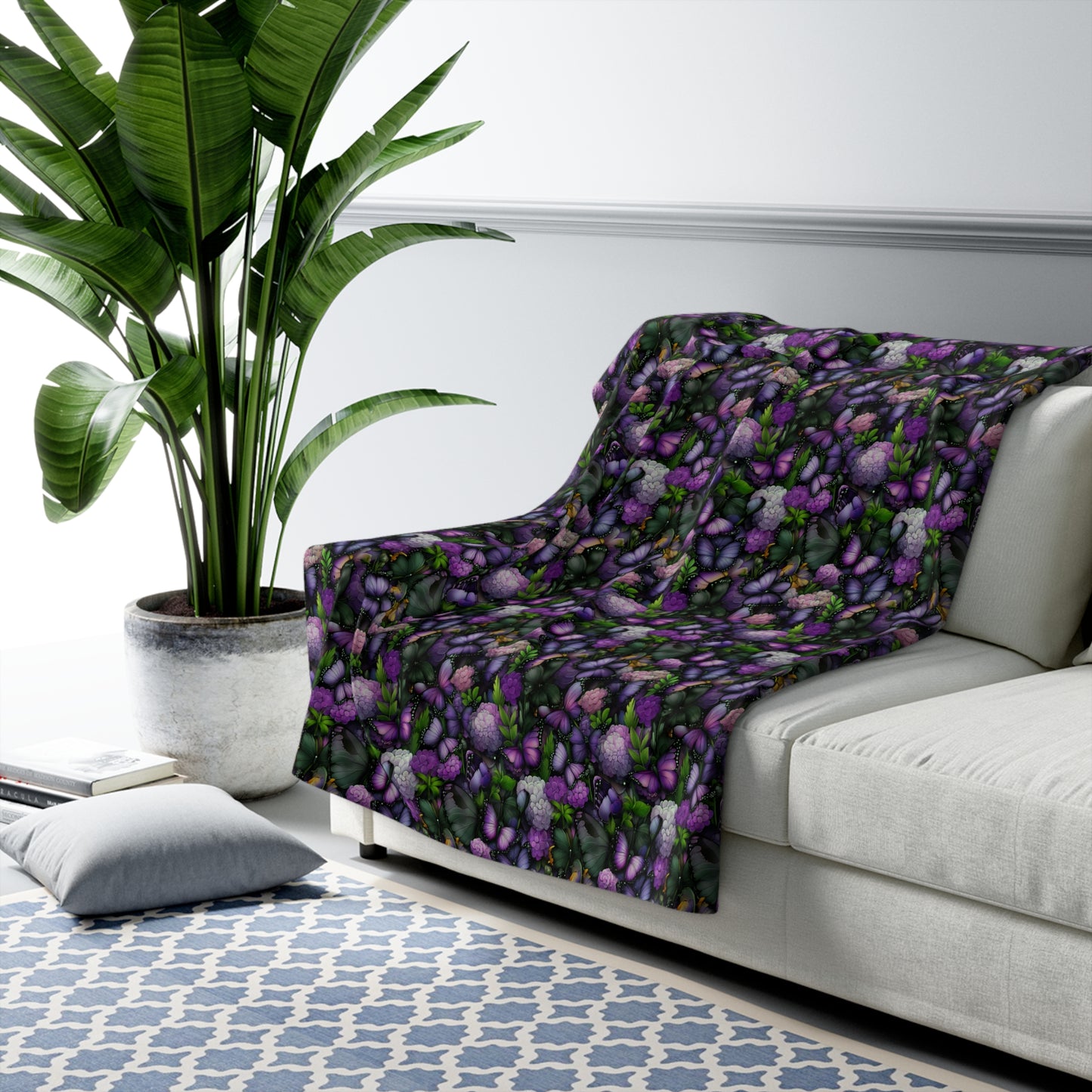 Cozy Floral Sherpa Fleece Blanket, Warm Soft Throw, Perfect for Any Occasion, Snuggle Up Comfort