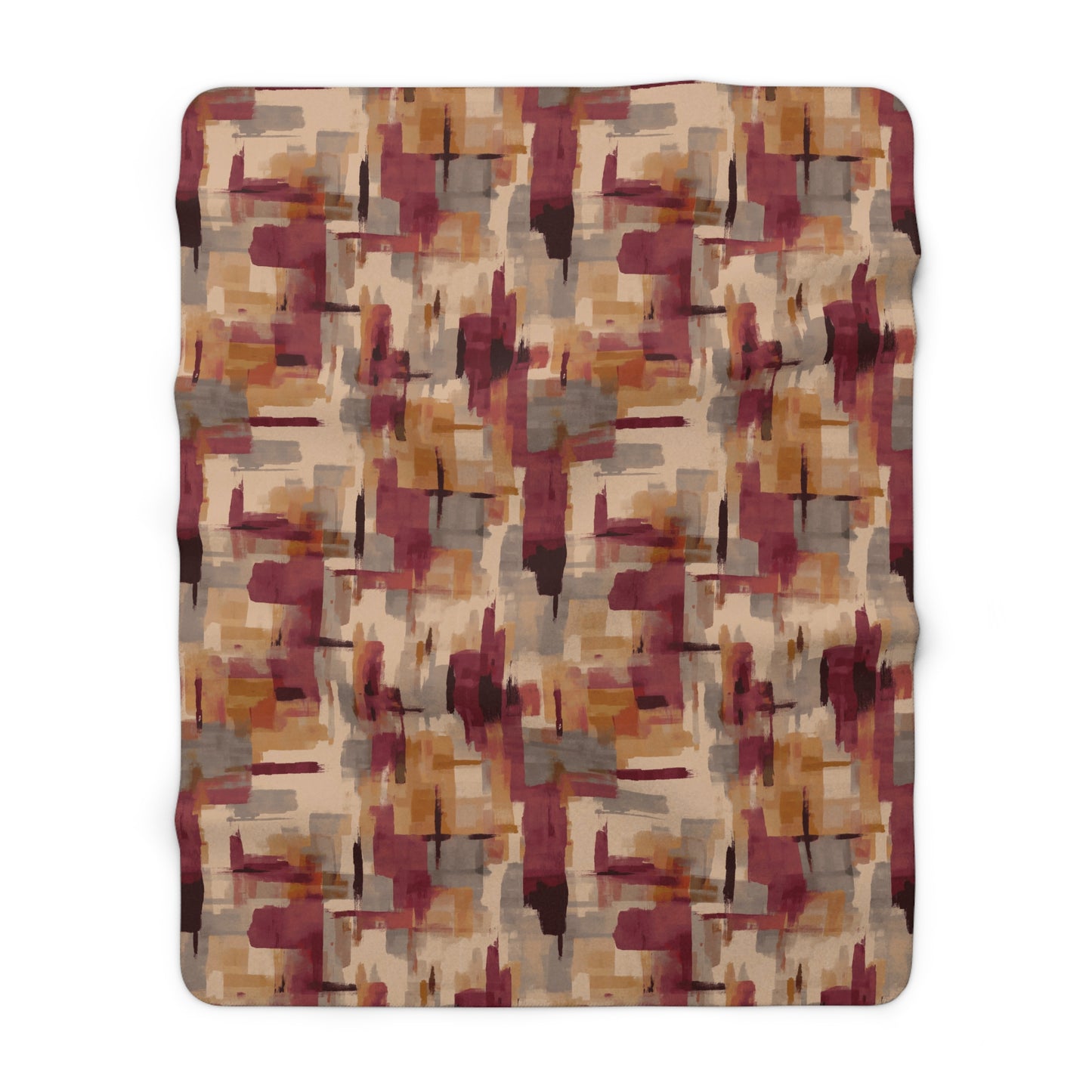 Cozy Abstract Sherpa Fleece Blanket, Warm Throw for Home Decor, Gift for Winter, Snuggle Blanket for Living Room, Rustic Style Blanket