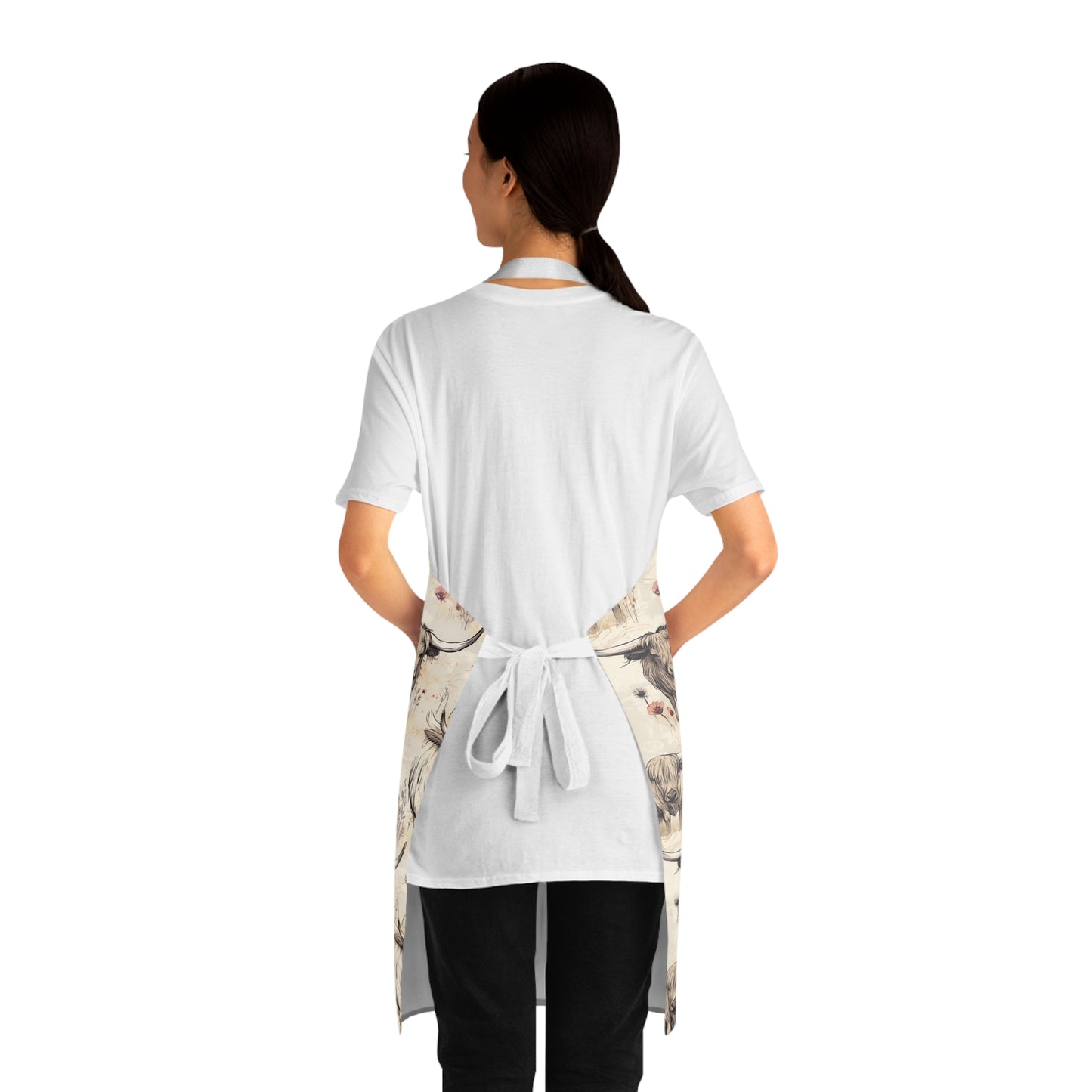 Rustic Cow Print Apron, Stylish Cooking Gift, Farmhouse Kitchen Accessory, Perfect for Chefs, BBQ Lovers, Home Cooks