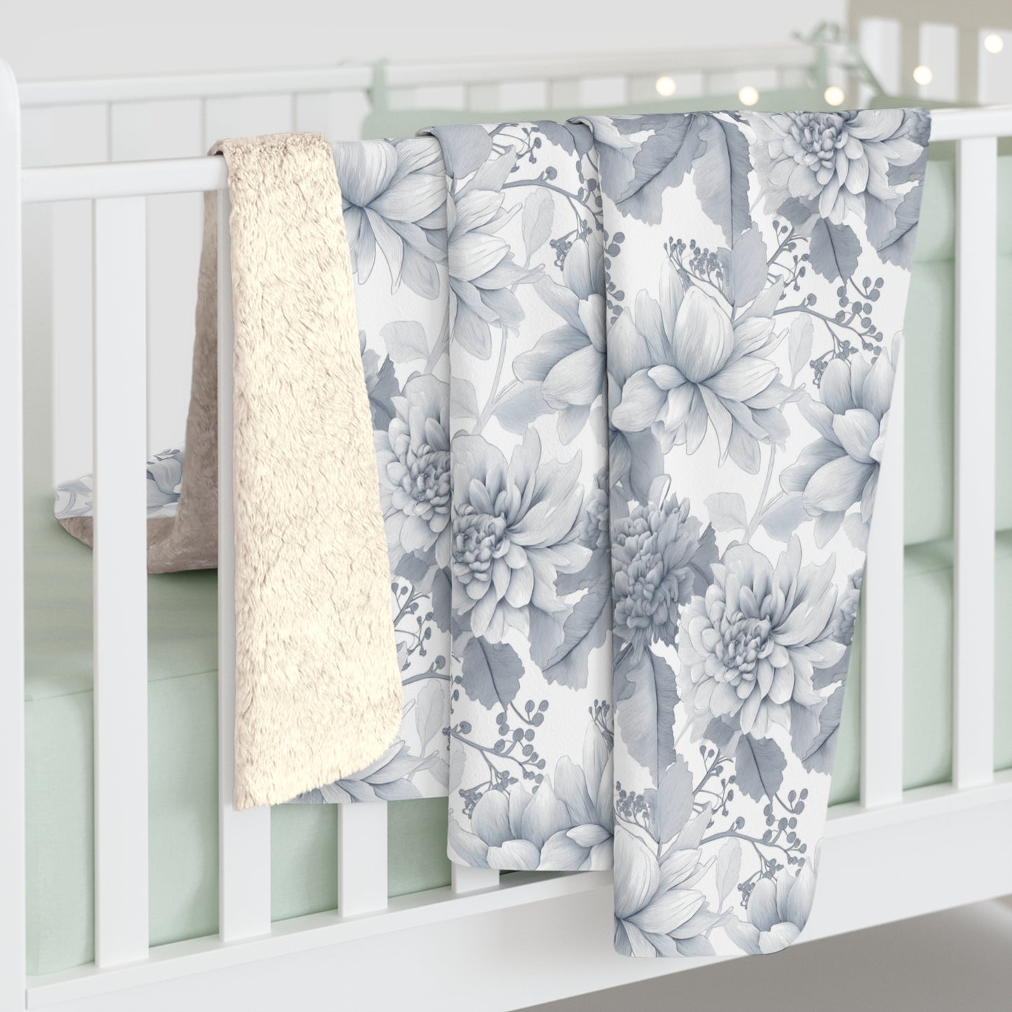 Fleece Blanket - Gray Toned Floral Throw