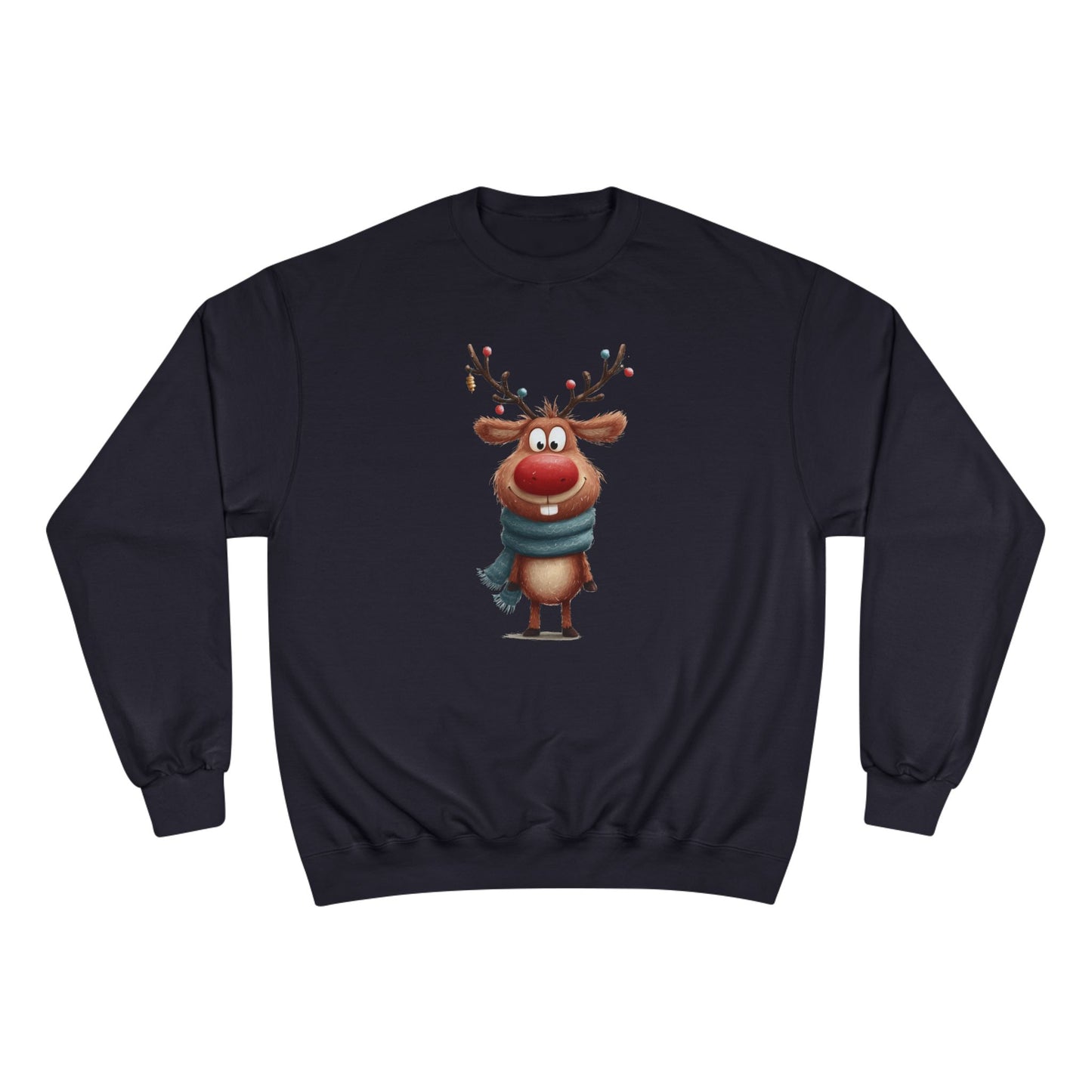 Reindeer Champion Sweatshirt, Cozy Holiday Apparel, Cute Christmas Gift