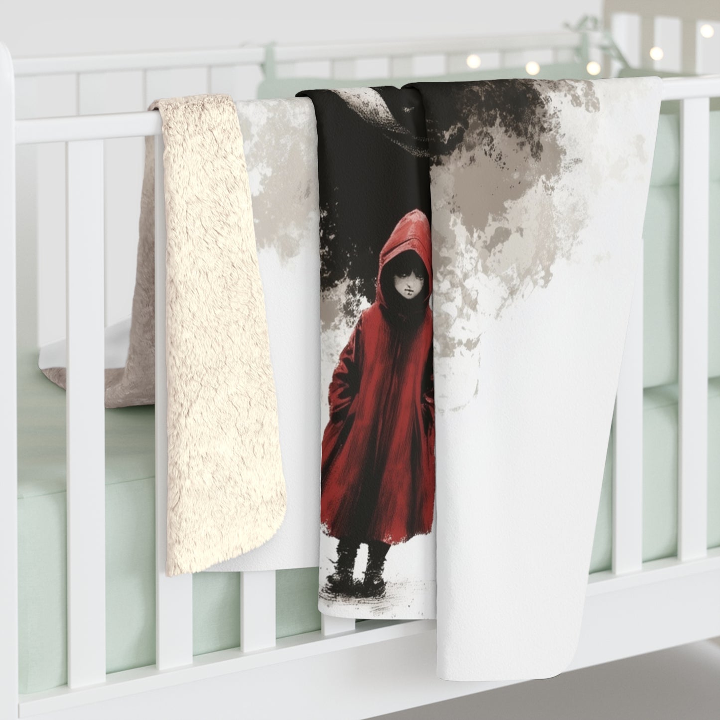 Little Red Riding Hood Wolf Sherpa Fleece Blanket | Perfect for Storybook, Gift for Her, Home Decor, Camping Essentials