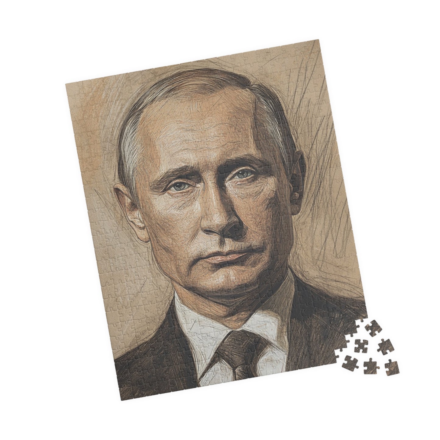 Artistic Putin Portrait Puzzle - 110 to 1014-Piece Jigsaw, Unique Gift for Adults, Home Decor, Mindful Activity, Collector's Item