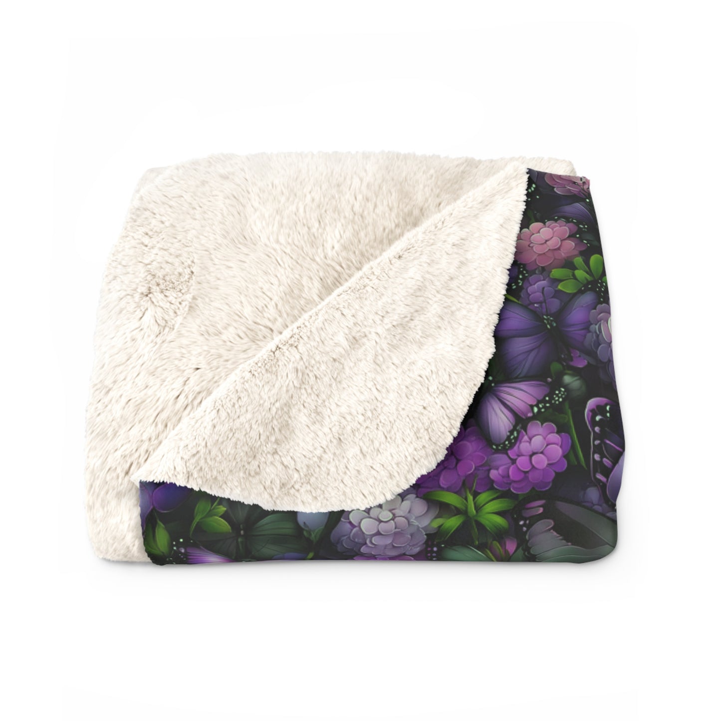 Cozy Floral Sherpa Fleece Blanket, Warm Soft Throw, Perfect for Any Occasion, Snuggle Up Comfort
