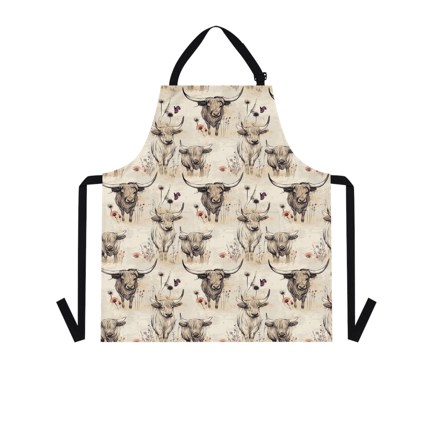 Rustic Cow Print Apron, Stylish Cooking Gift, Farmhouse Kitchen Accessory, Perfect for Chefs, BBQ Lovers, Home Cooks