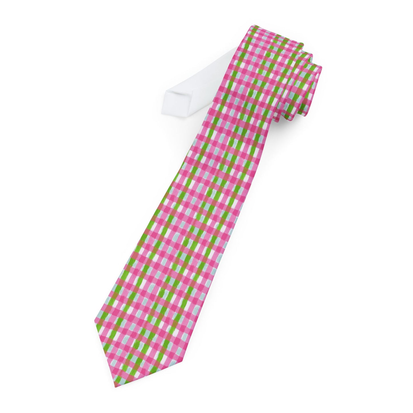 Colorful Gingham Plaid Hand Necktie - Perfect for Weddings, Parties, and Formal Events, Stylish Accessories, Groomsmen Gift, Fashionable Menswear