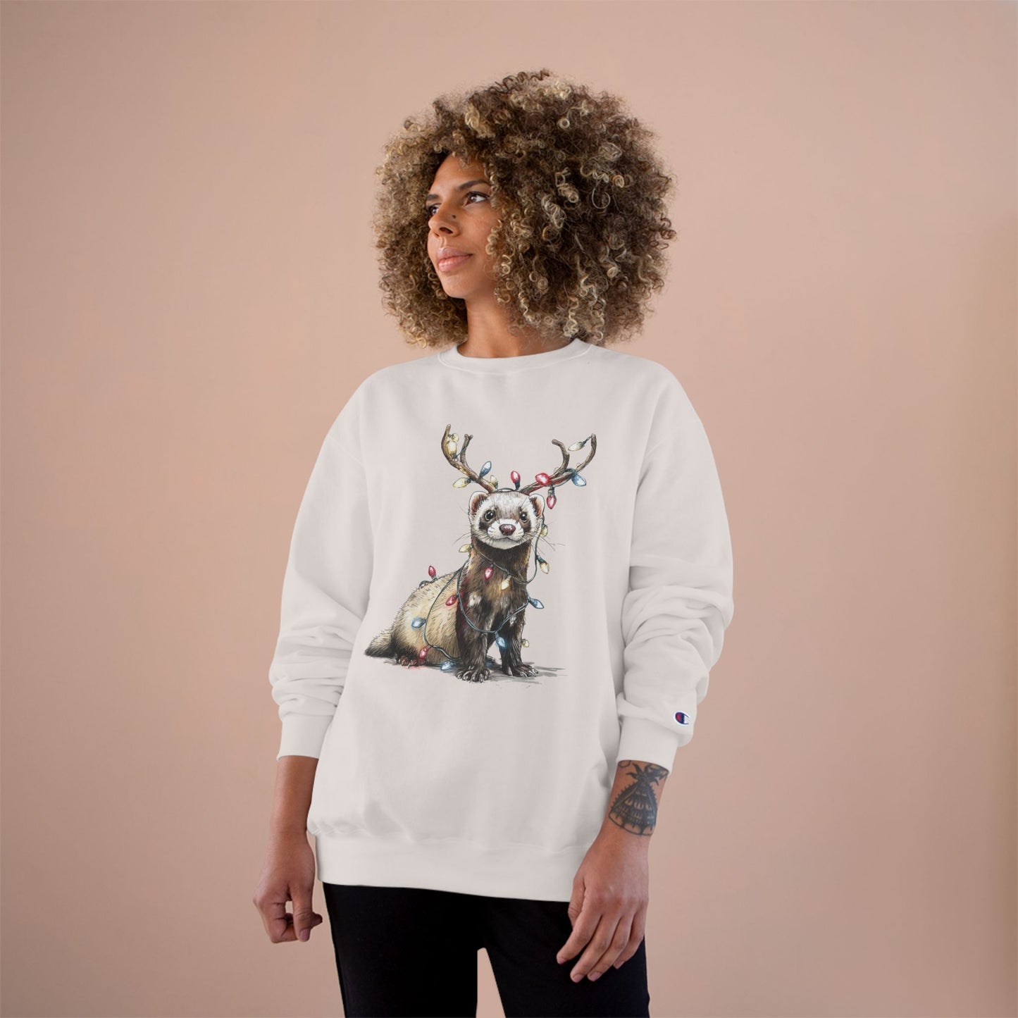 Otter Wants to be a Reindeer Champion Sweatshirt, Cozy Holiday Apparel, Christmas Gift, Cute Winter Wear