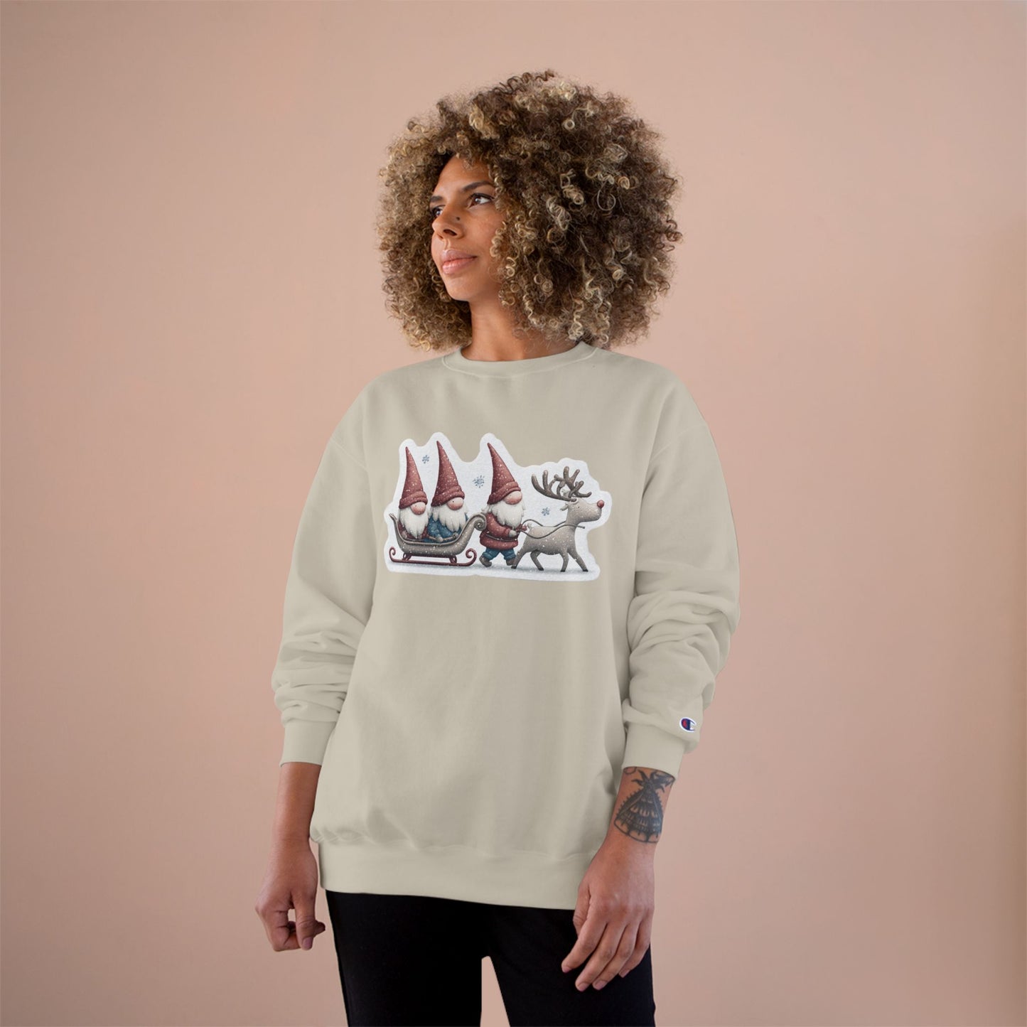 Holiday Gnome Sweatshirt, Cozy Christmas Apparel, Gift for Her, Winter Fashion, Cute Gnome Design