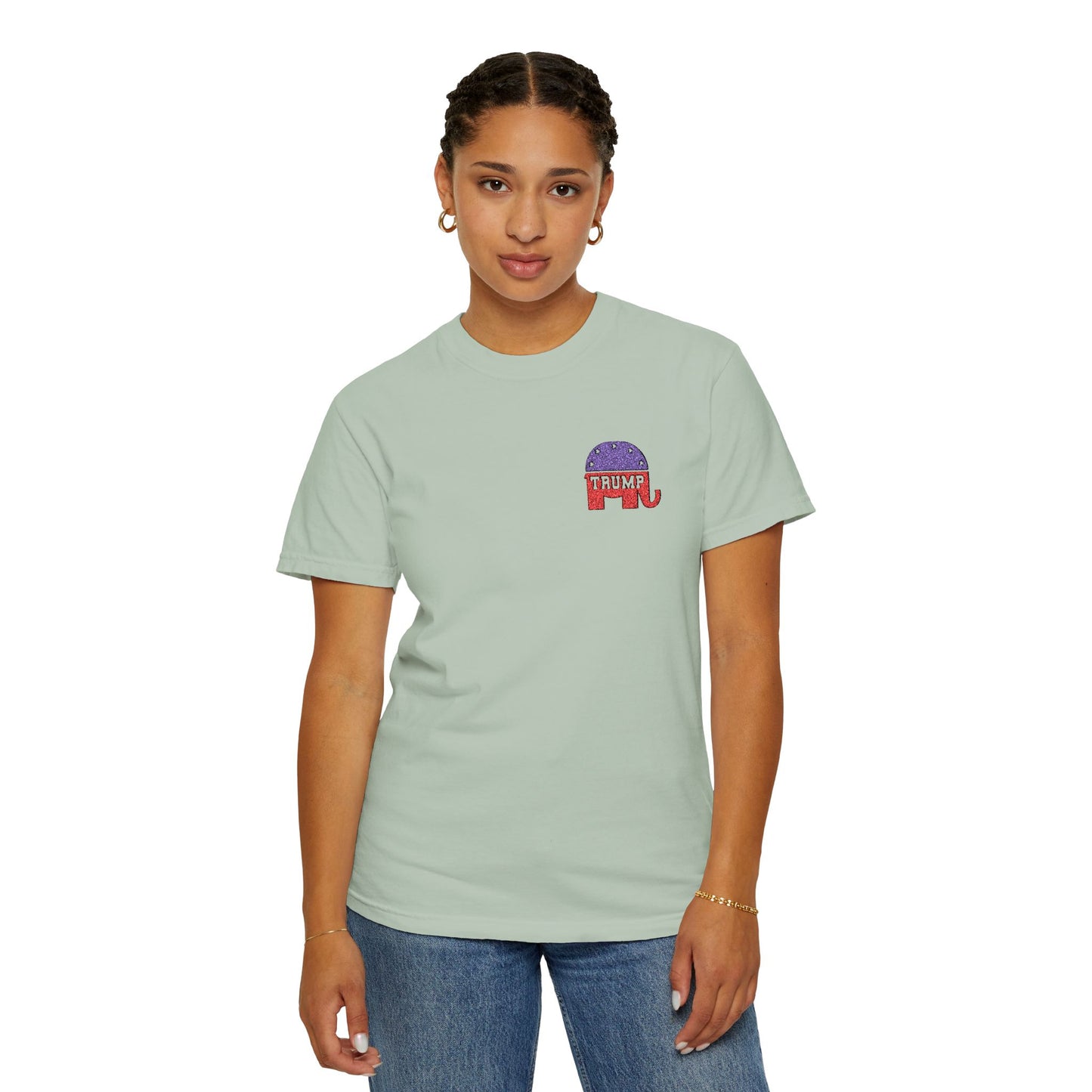 Embroidered Trump Republican Elephant Graphic Tee for MAGA, Unisex T-shirt, Casual Wear, Eco-Friendly Gift, Outing Shirt