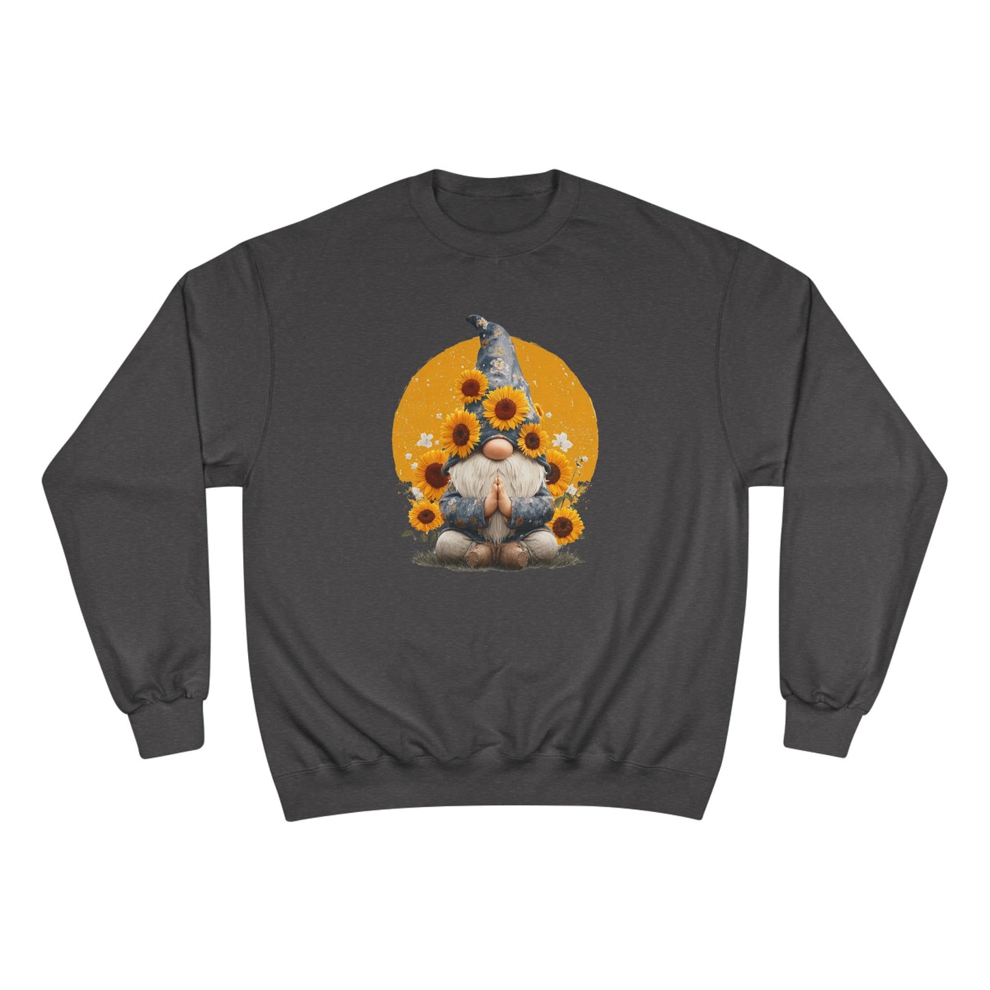Sunflower Gnome Champion Sweatshirt, Cozy Fall Sweater, Perfect for Gifting, Birthday, Autumn Fashion, Cute Sweatshirt