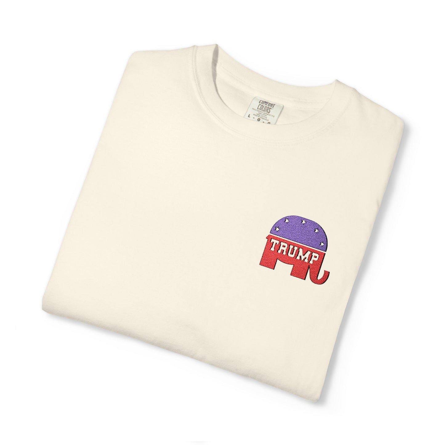 Embroidered Trump Republican Elephant Graphic Tee for MAGA, Unisex T-shirt, Casual Wear, Eco-Friendly Gift, Outing Shirt