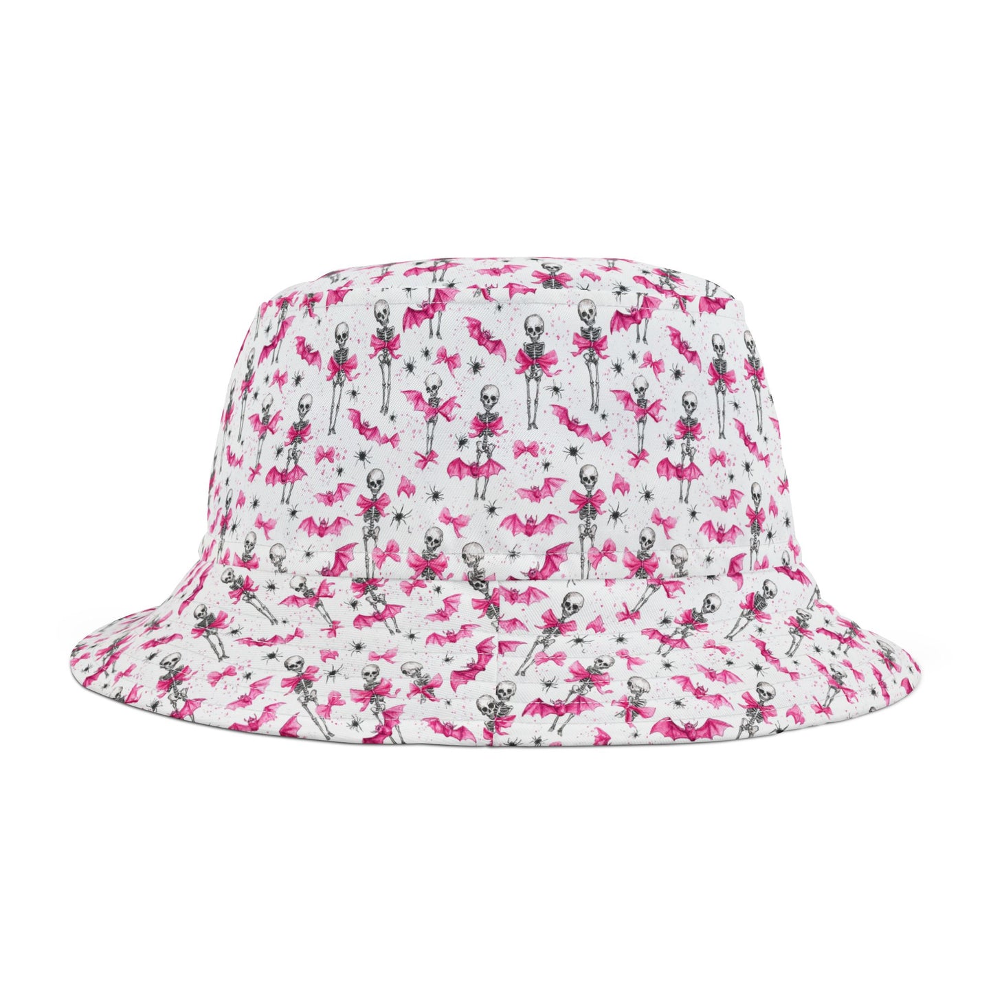Flower Skull Bucket Hat, Trendy Sun Hat, Unique AOP Hat, Summer Accessory, Festival Headwear, Gift for Her