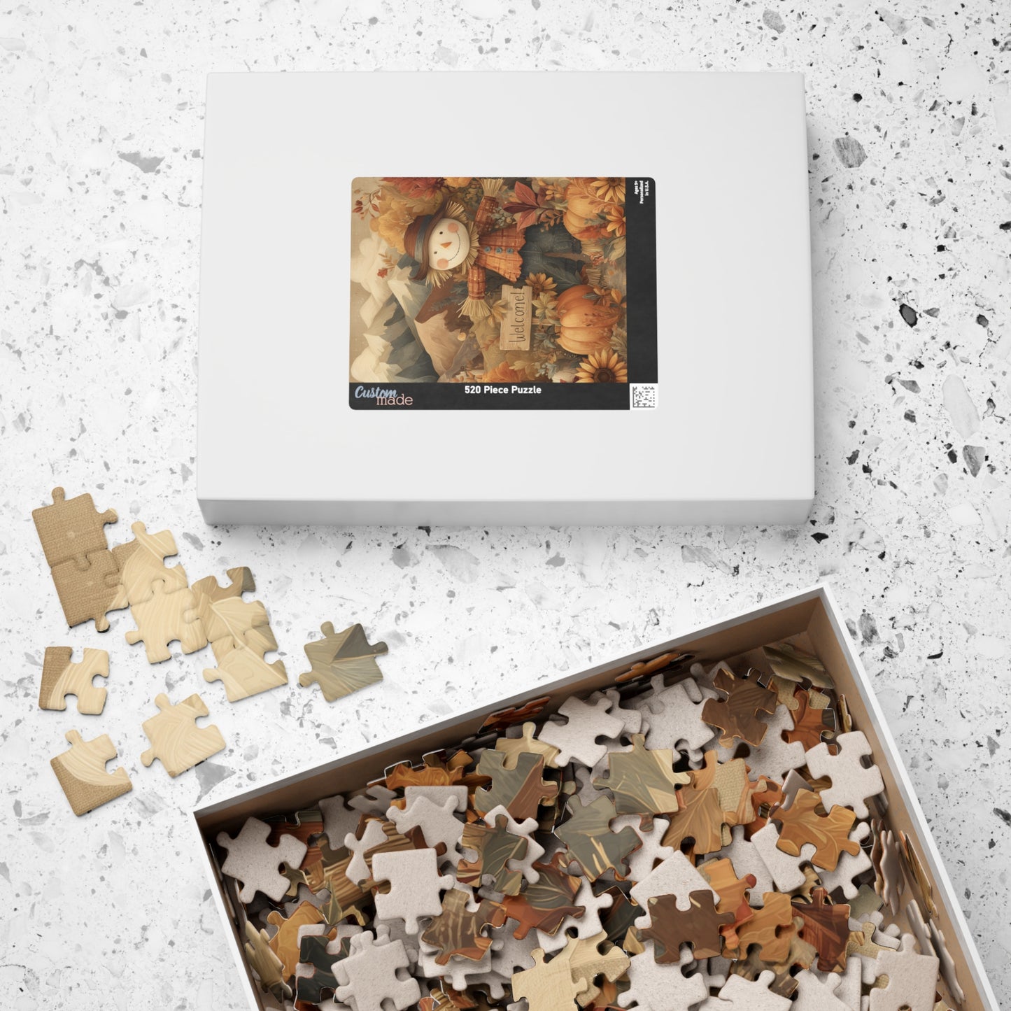 Autumn Scarecrow Puzzle – Fall Decor, Family Activity, Cozy Nights, Thanksgiving Fun, Scarecrow Scene, Gift for Puzzle Lovers