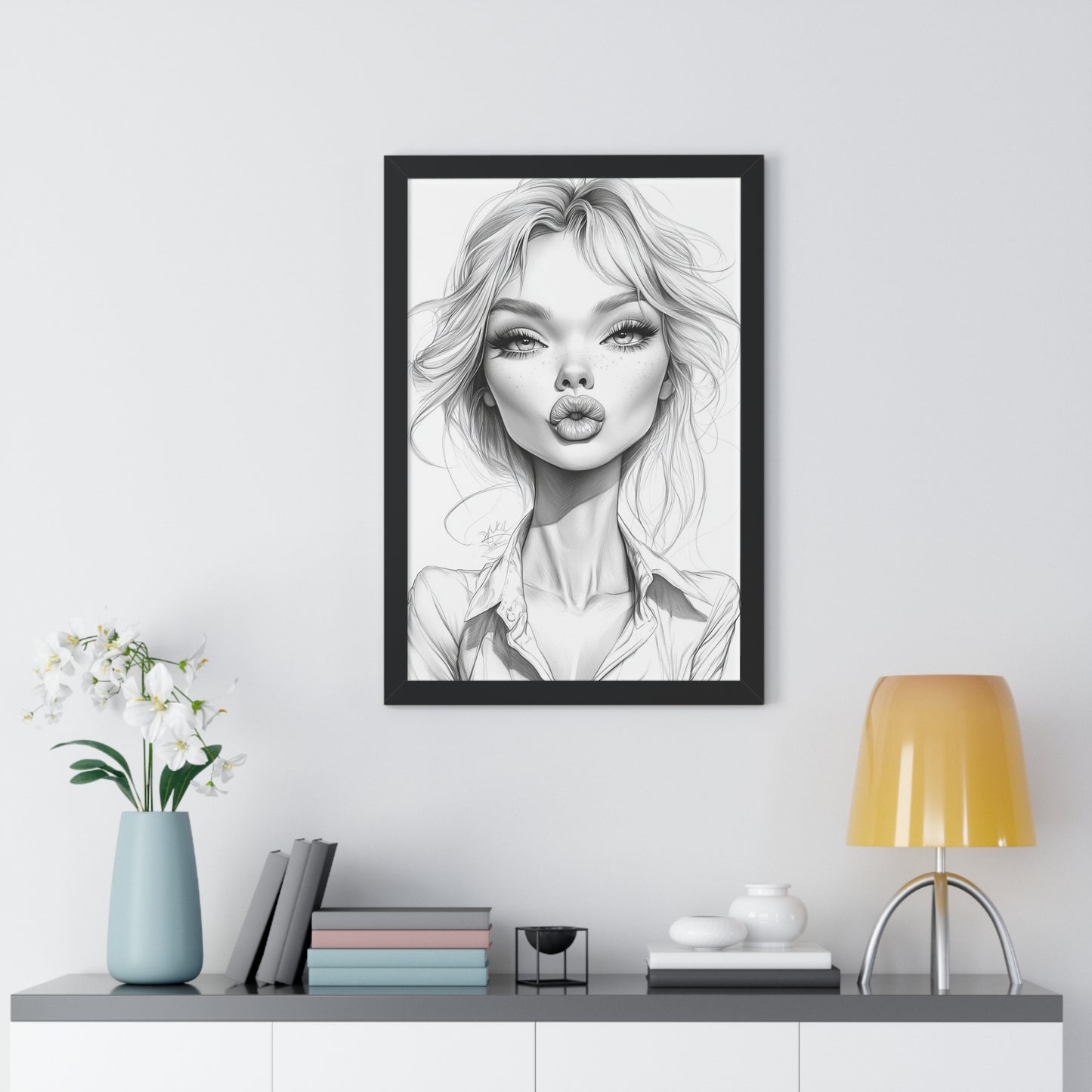 Stylish Framed Vertical Poster - Chic Wall Art Decor, Modern Home Decor, Gift for Art Lovers, Trendy Interior Design