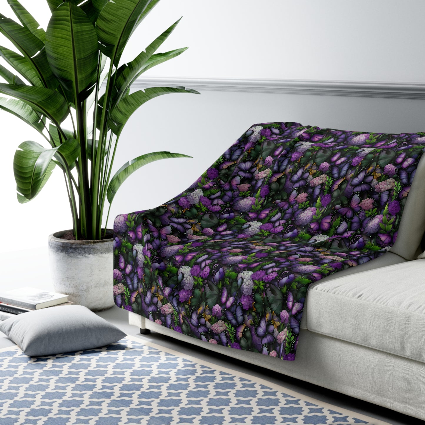 Cozy Floral Sherpa Fleece Blanket, Warm Soft Throw, Perfect for Any Occasion, Snuggle Up Comfort