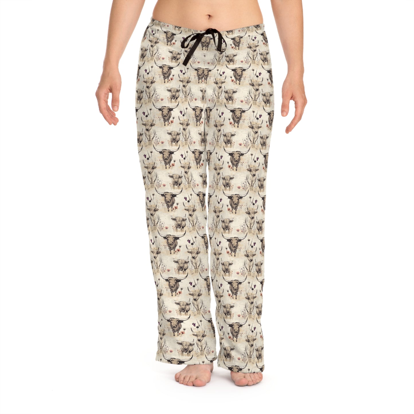 Highland Cow Women's Pajama Pants - Cozy Lounge Wear for Cow Lovers