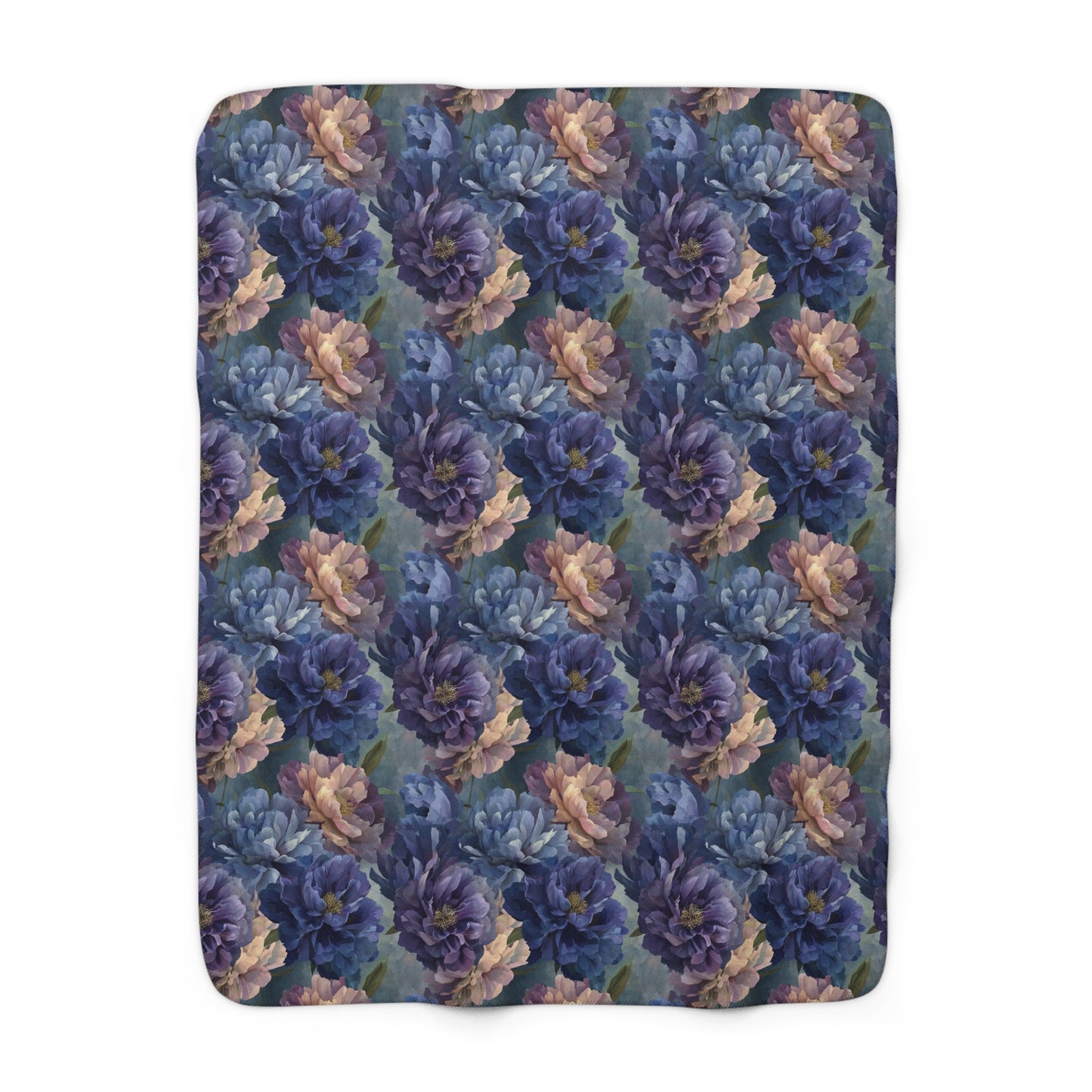 Dragon Floral Sherpa Fleece Blanket, Warm Throw for Sofa, Gift for Her