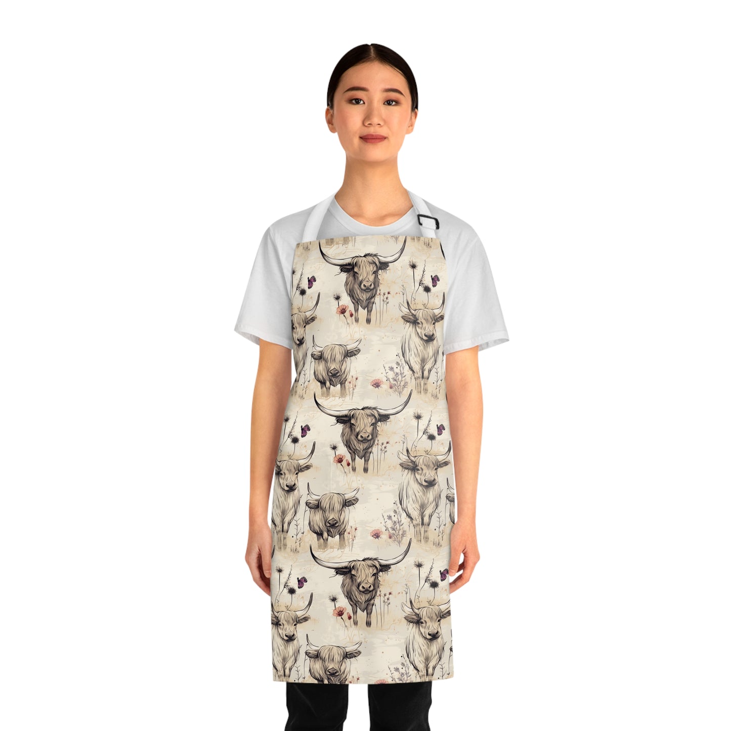 Rustic Cow Print Apron, Stylish Cooking Gift, Farmhouse Kitchen Accessory, Perfect for Chefs, BBQ Lovers, Home Cooks