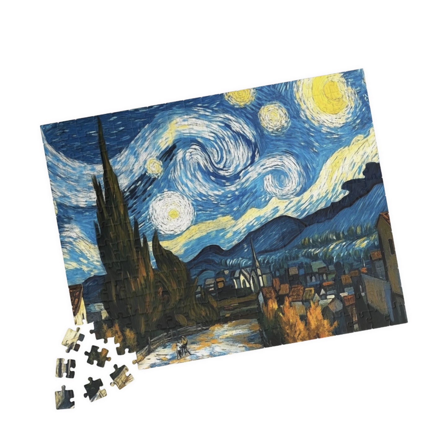 Starry Night Puzzle, 110, 252, 520, 1014-piece Jigsaw, Art Lovers Gift, Family Activity, Home Decor, Relaxing Pastime
