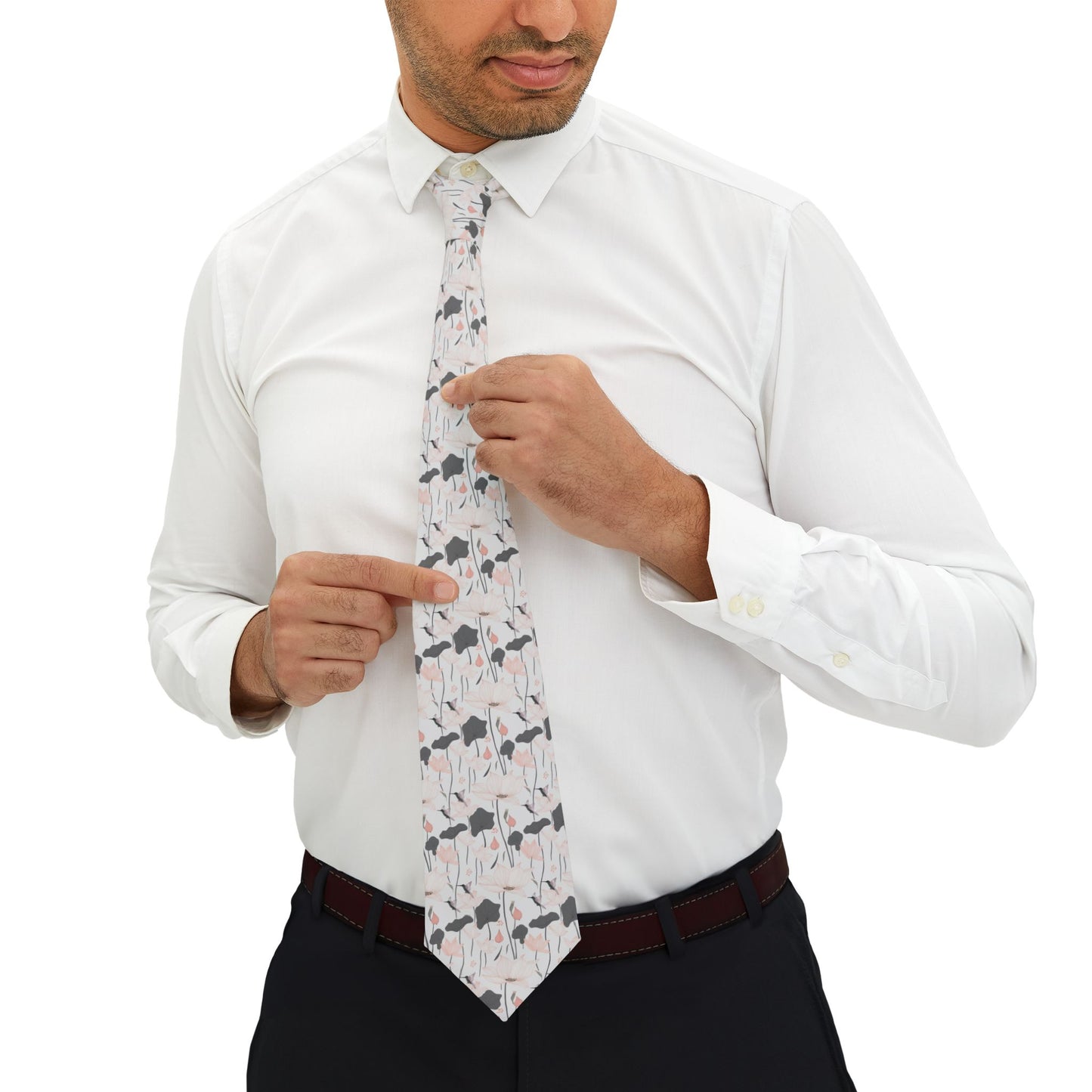 Stylish Necktie with Abstract Floral Design, Perfect for Weddings, Formal Events, Gift for Men, Father's Day, Business Attire