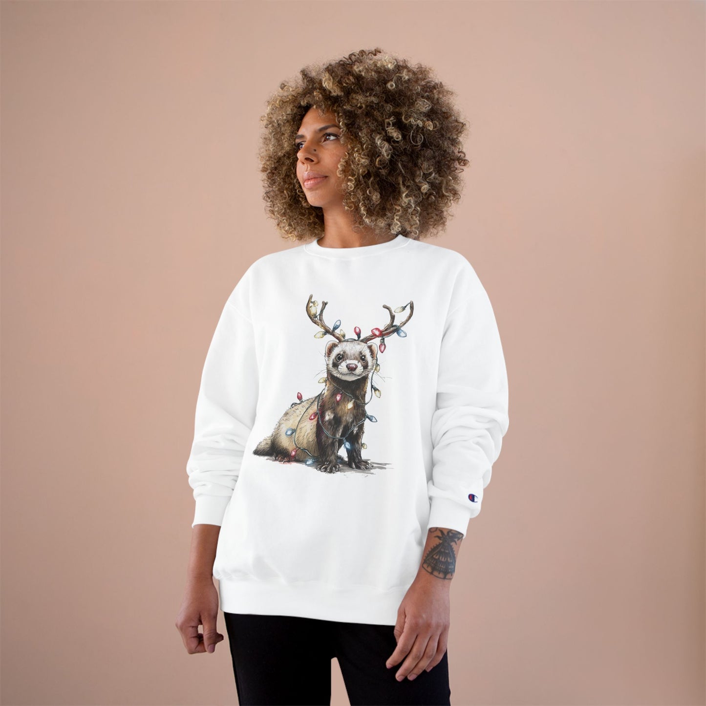 Otter Wants to be a Reindeer Champion Sweatshirt, Cozy Holiday Apparel, Christmas Gift, Cute Winter Wear