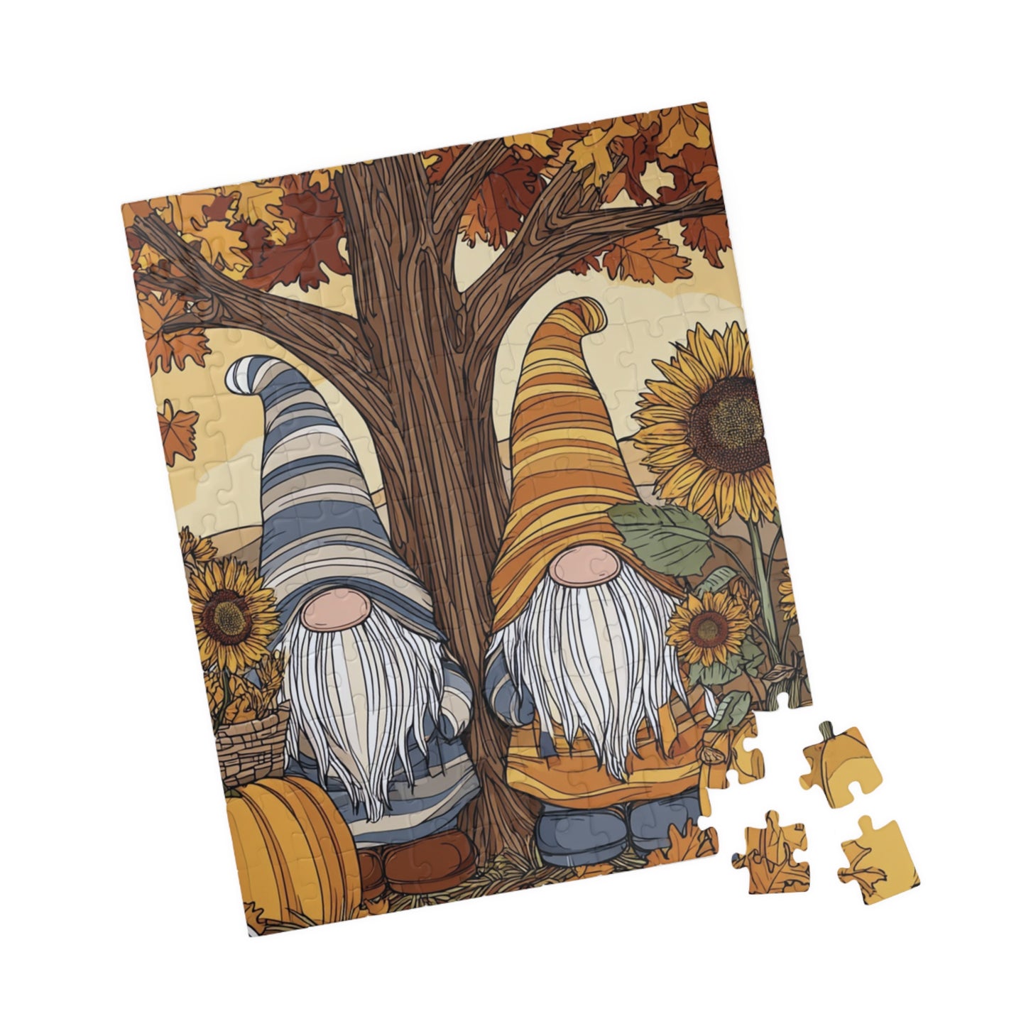 Autumn Gnome Puzzle - Fall-Themed Family Activity, Seasonal Decor, Gift for Puzzle Lovers, Cozy Evening Fun, Harvest Celebration