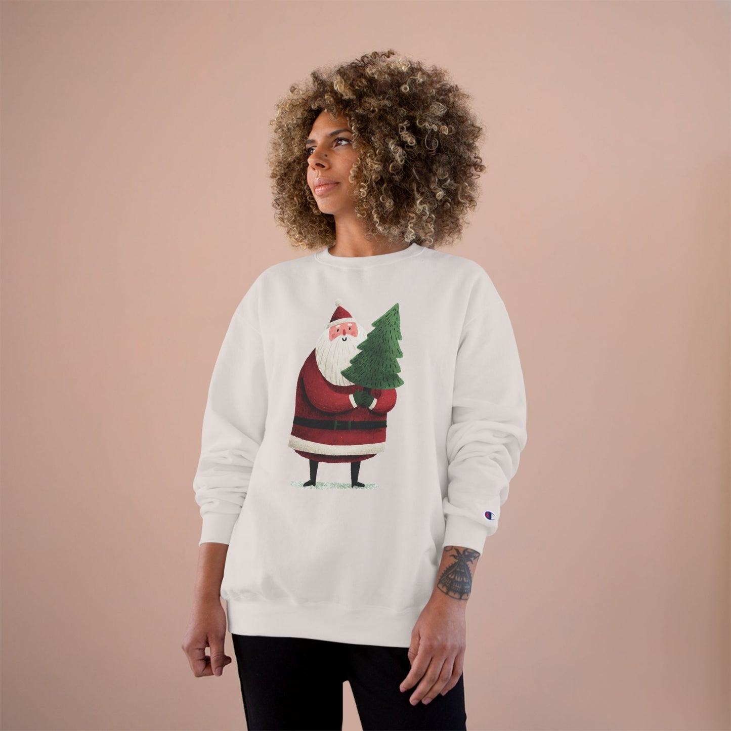 Santa’s Christmas Tree Sweatshirt, Cozy Holiday Wear, Sweatshirt for Winter, Cute Santa Design, Unisex Holiday Apparel