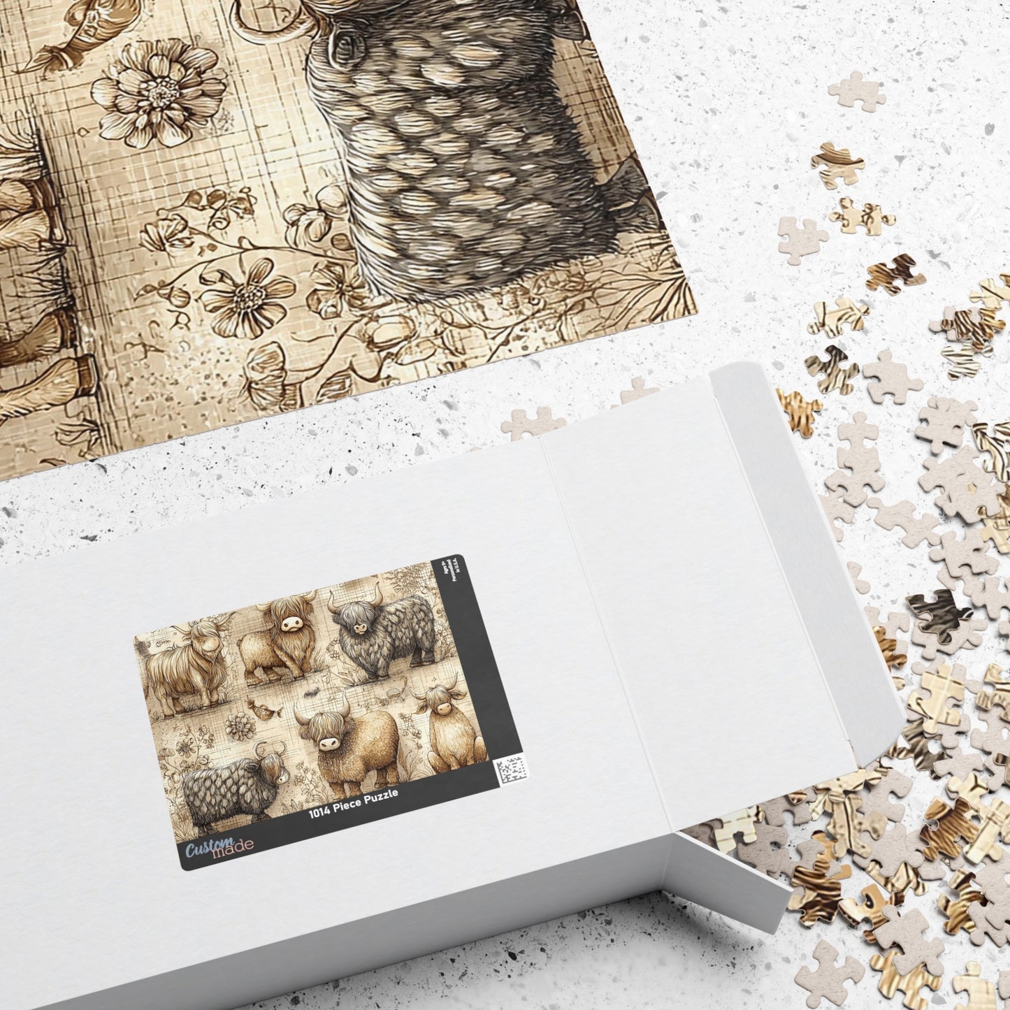 Rustic Farm Animal Puzzle, 110-1014 Piece Jigsaw, Cozy Home Decor, Gift for Animal Lovers, Family Game Night, Unique Collectible