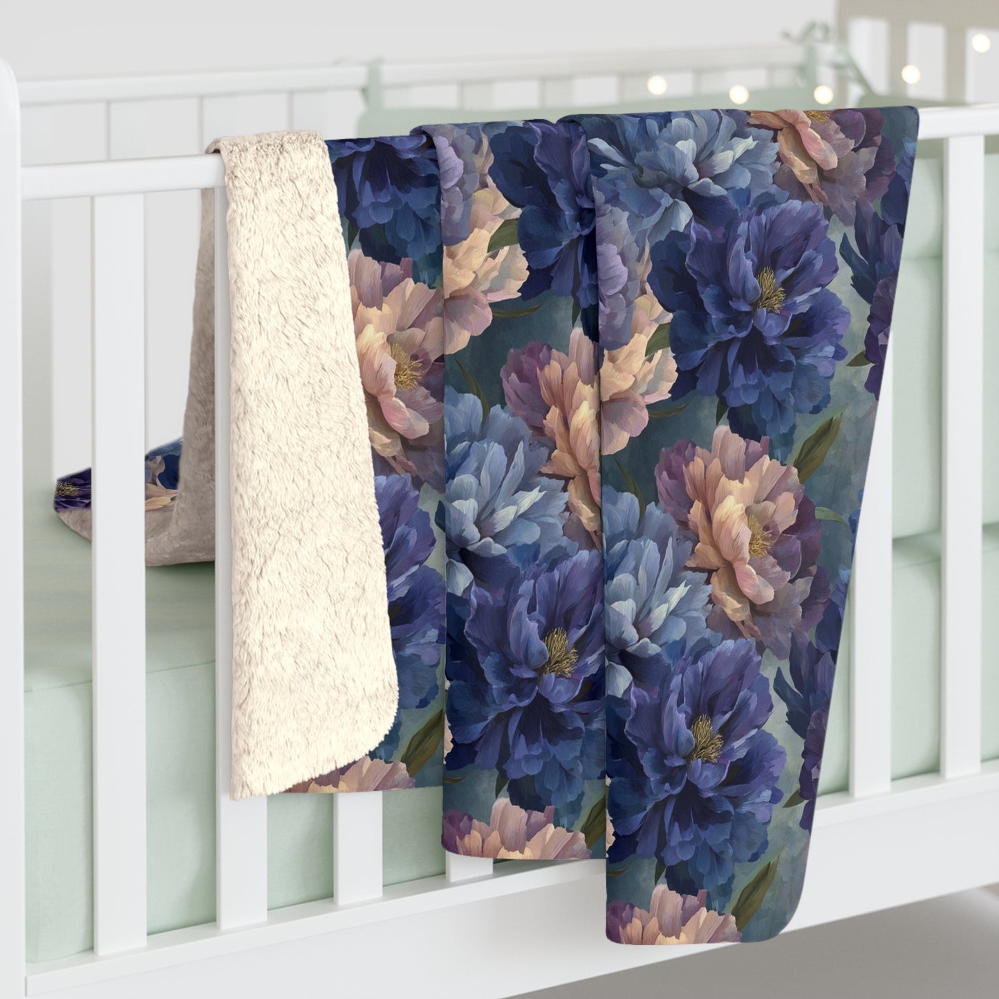 Dragon Floral Sherpa Fleece Blanket, Warm Throw for Sofa, Gift for Her