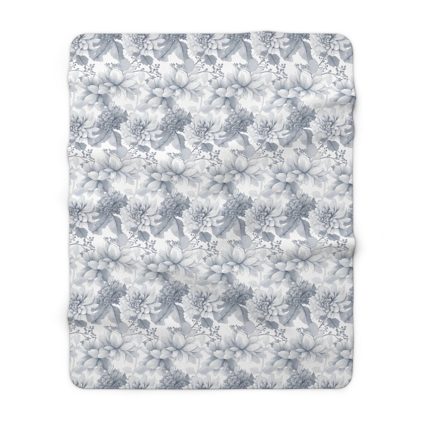 Fleece Blanket - Gray Toned Floral Throw