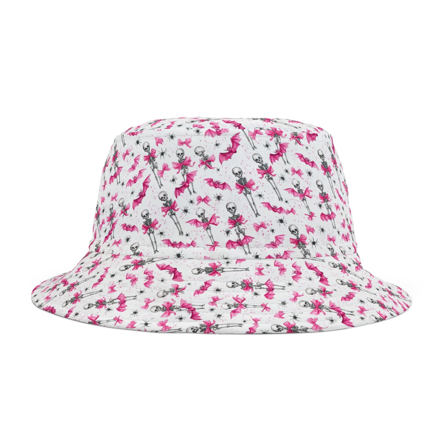 Flower Skull Bucket Hat, Trendy Sun Hat, Unique AOP Hat, Summer Accessory, Festival Headwear, Gift for Her
