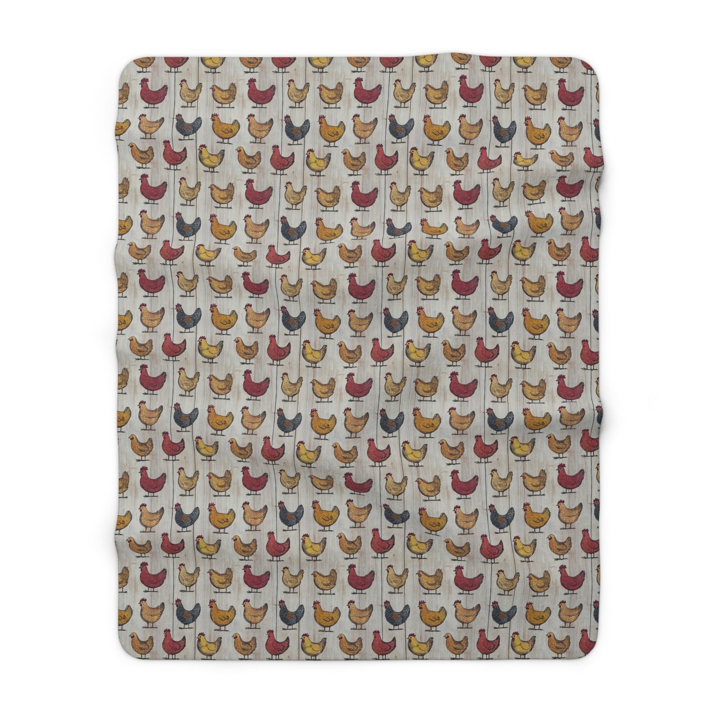Cozy Chicken-Farm Sherpa Fleece Blanket | Farmhouse Decor, Gift for Cozy Nights, Chicken Lover's Gift, Indoor Comfort Throw