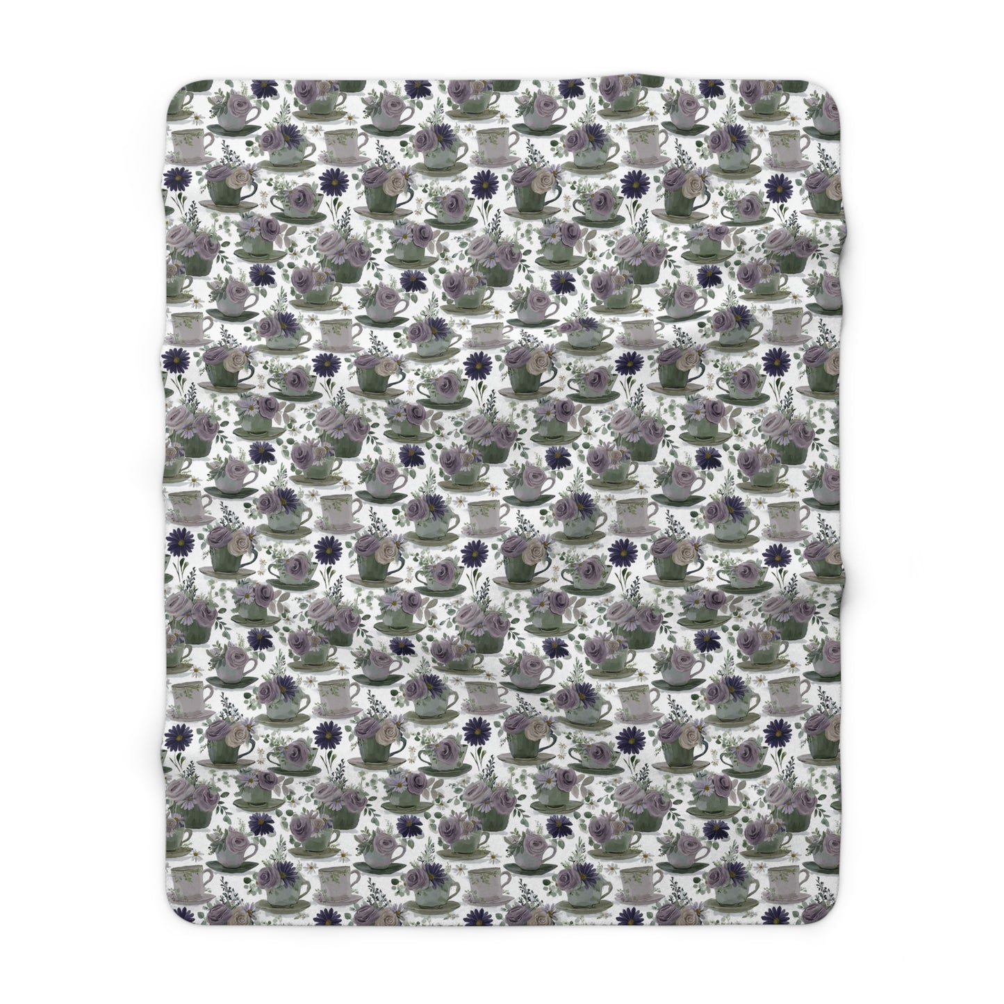 Floral Sherpa Fleece Blanket, Cozy Throw for Home Decor, Gift for Her, Boho Style