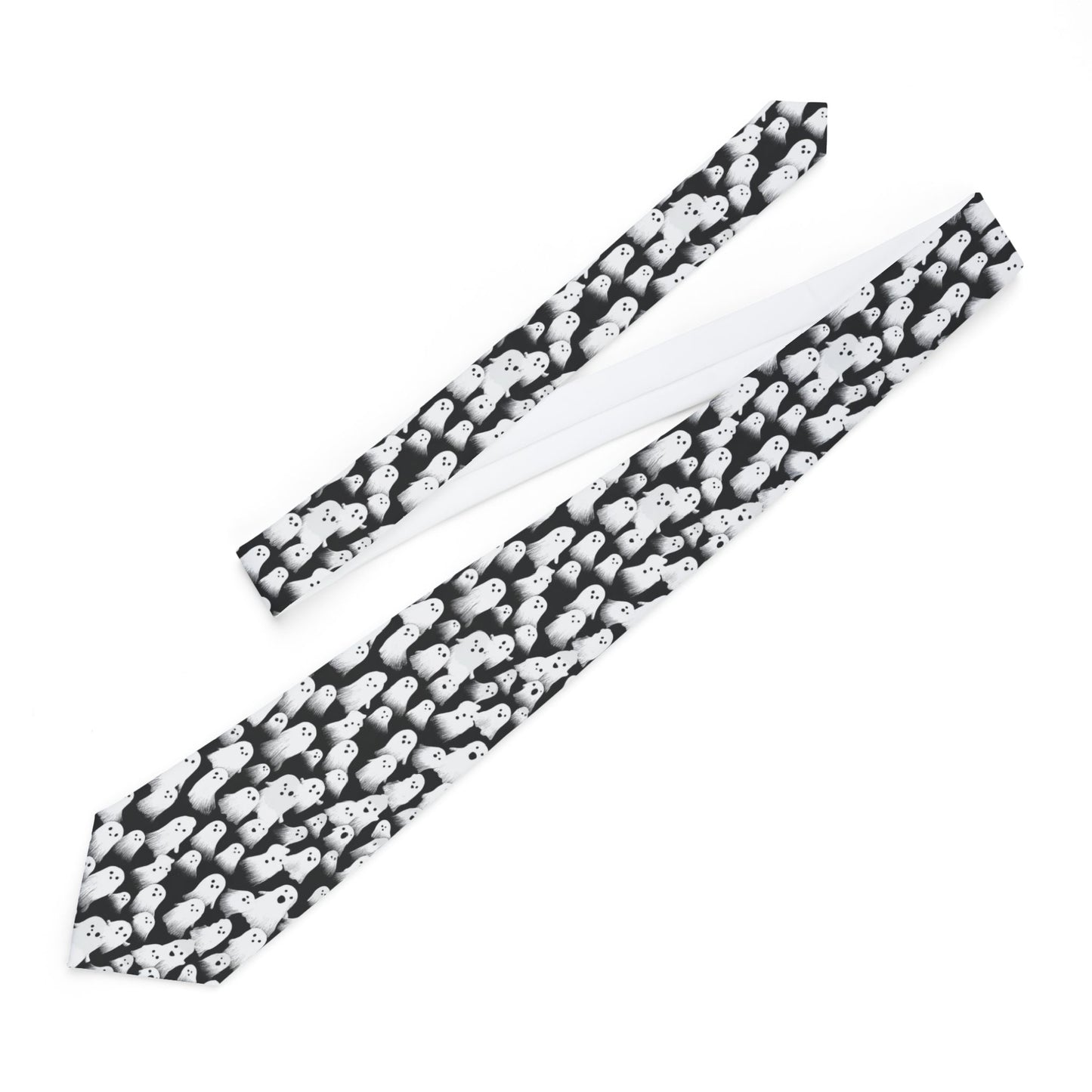 Ghostly Necktie, Spooky Tie for Halloween, Unique Tie for Costume Parties