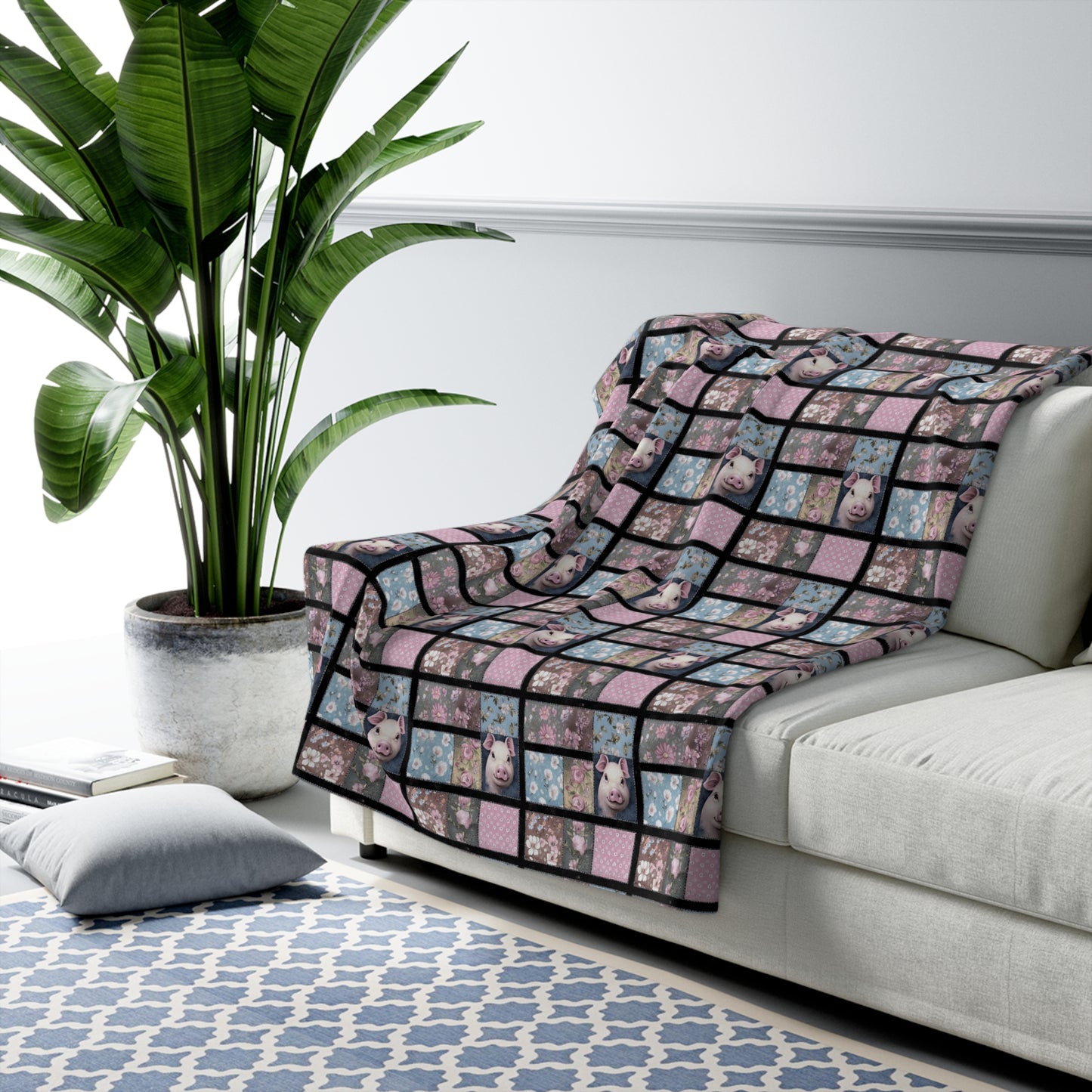 Looks like a Quilt - Retro Pig Pattern