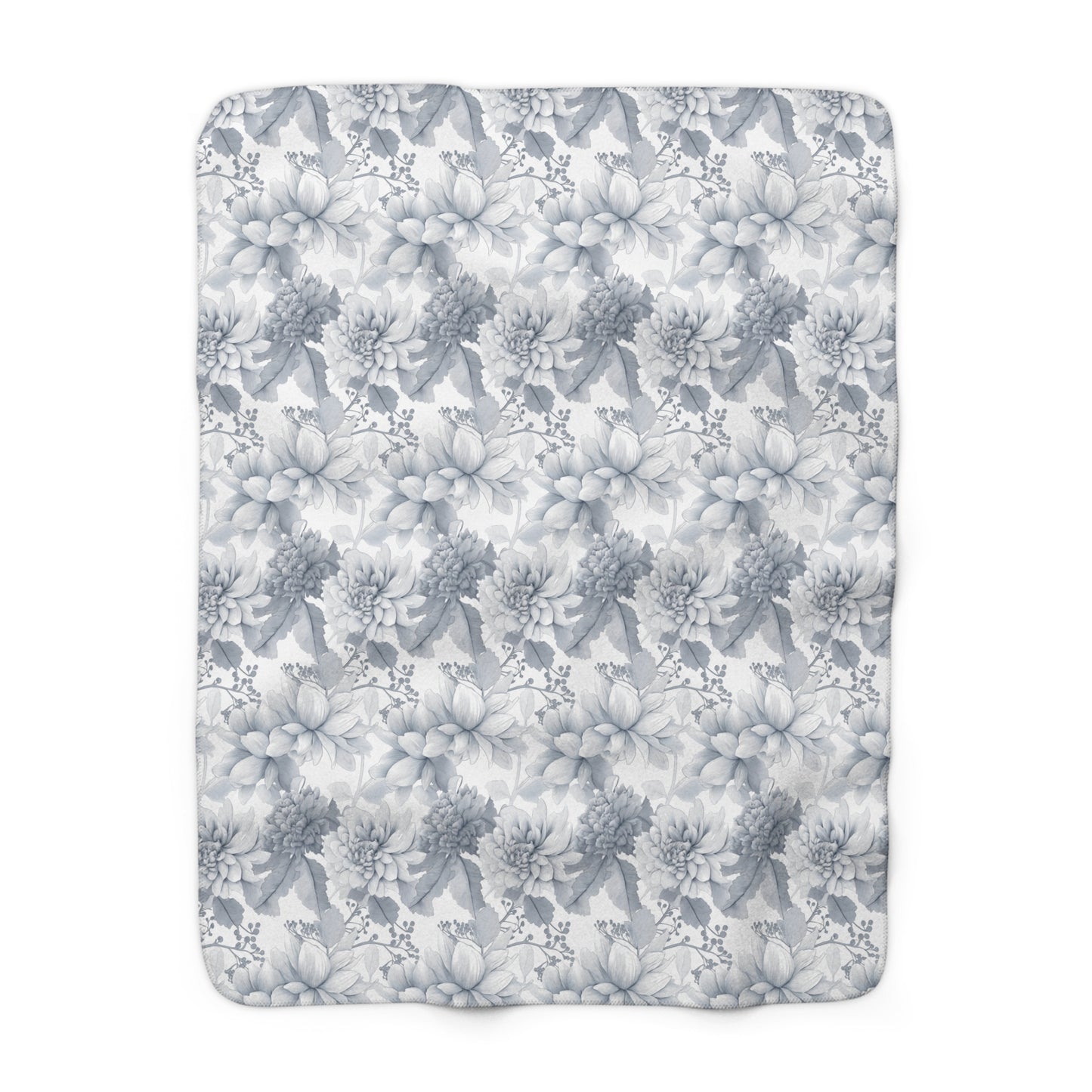 Fleece Blanket - Gray Toned Floral Throw