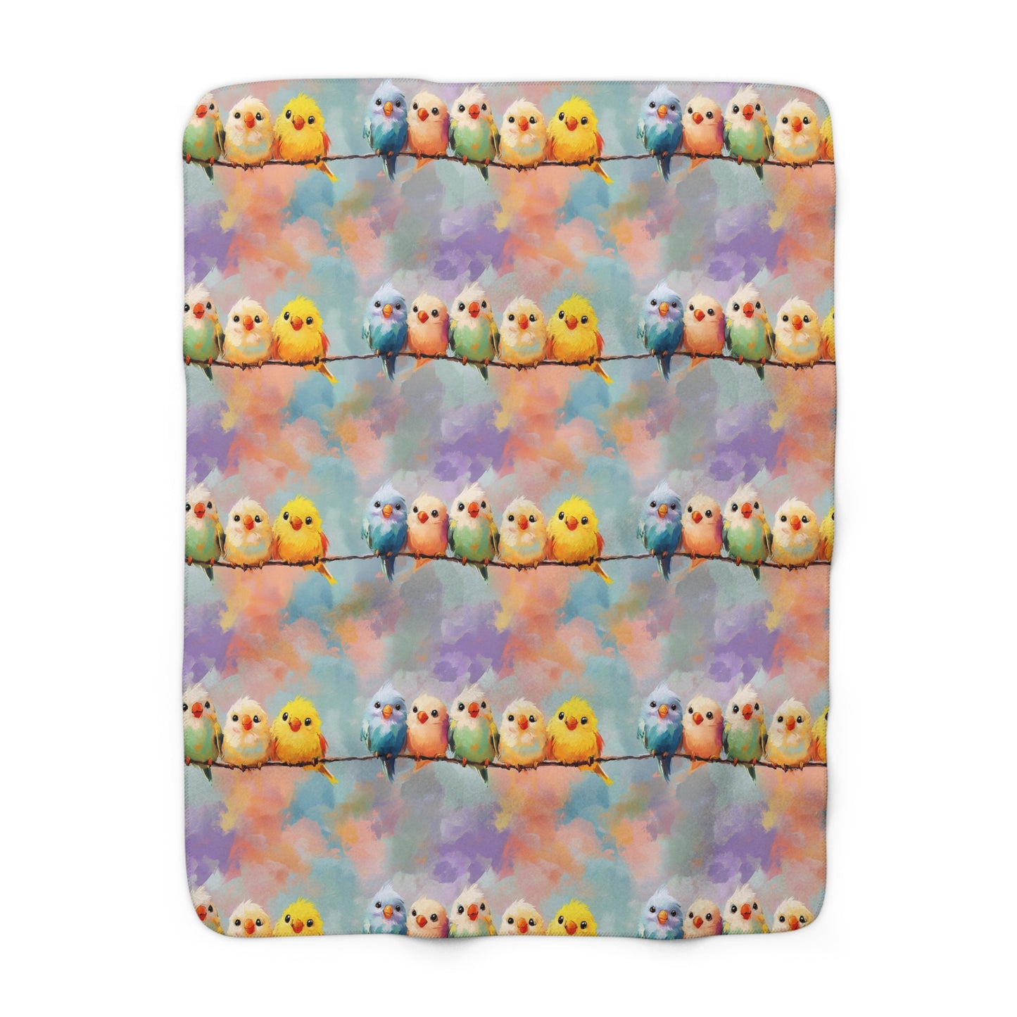 Sherpa Fleece Blanket - Rainbow Tweety Birds