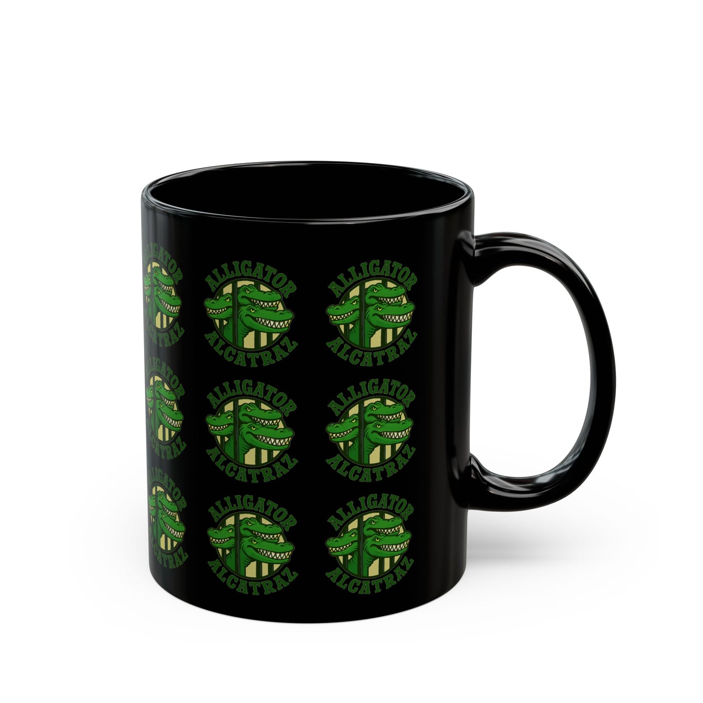 Alligator Alcatraz Coffee Mug, Fun Animal Mug, Green Alligator Design, Gift for Illegal Aliens