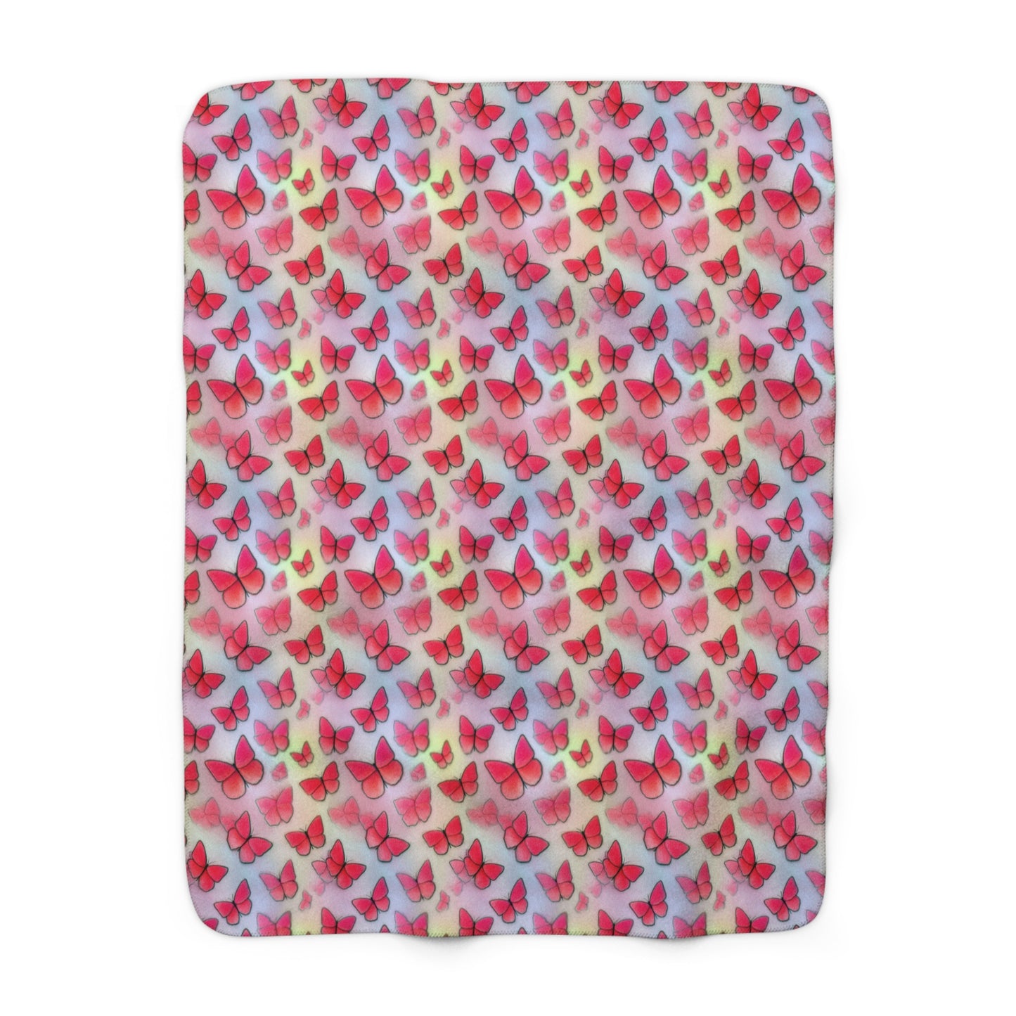 Butterfly Sherpa Fleece Blanket - Cozy Gift for Nature Lovers, Home Decor, Birthday