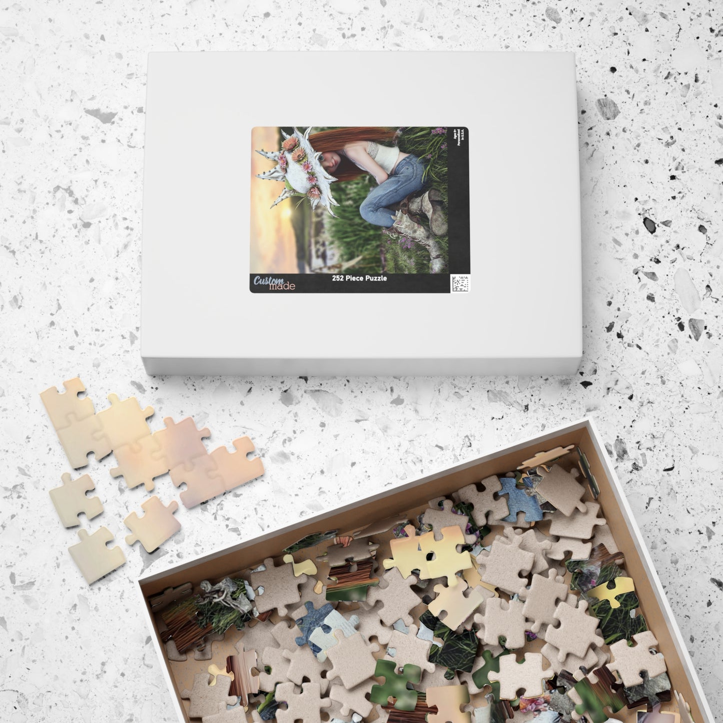 Quaint Homestead Scene Farmers Daughter Puzzle | Enchanting Artwork, Relaxing Family Fun, Unique Gift Idea