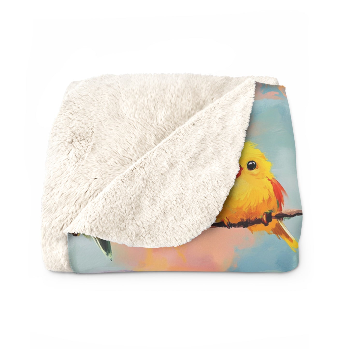 Sherpa Fleece Blanket - Rainbow Tweety Birds