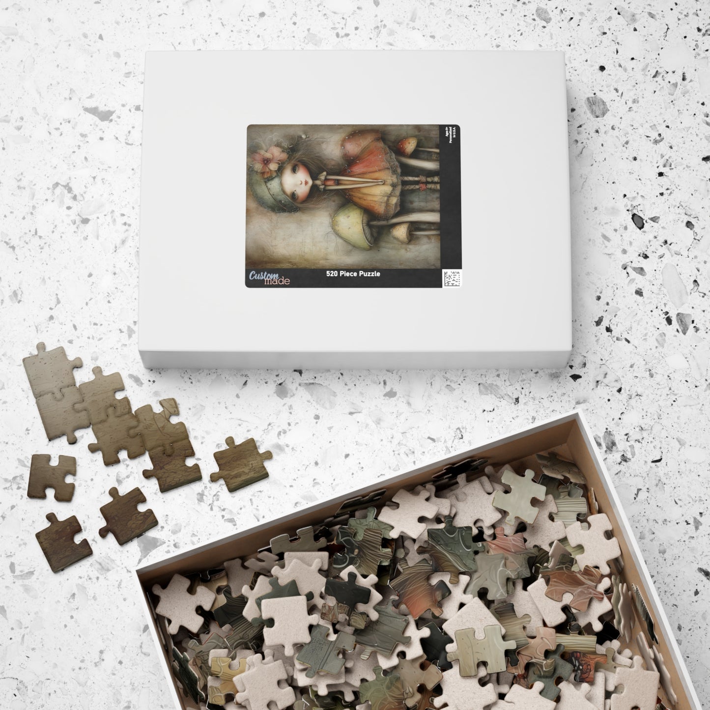 Retro Mushroom Girl Puzzle, 110-1014 Pieces, Cute Home Decor, Thoughtful Gift, Family Fun Activity