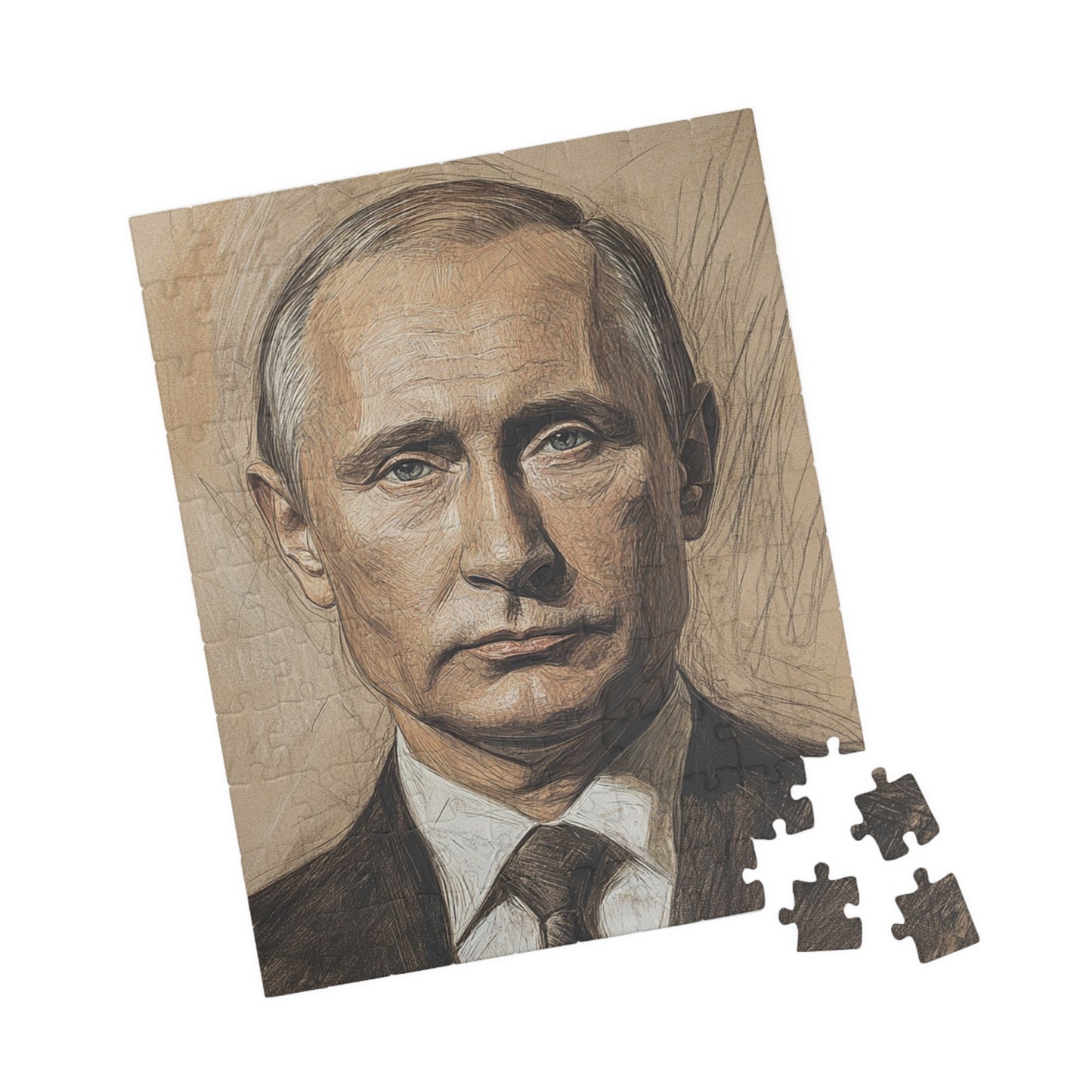 Artistic Putin Portrait Puzzle - 110 to 1014-Piece Jigsaw, Unique Gift for Adults, Home Decor, Mindful Activity, Collector's Item