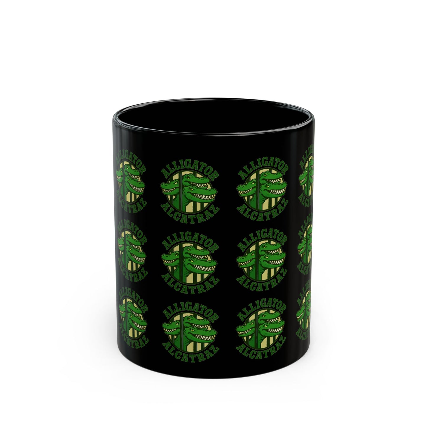 Alligator Alcatraz Coffee Mug, Fun Animal Mug, Green Alligator Design, Gift for Illegal Aliens